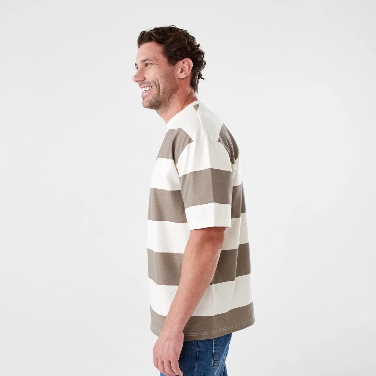 2 Oversized Stripe T-shirt BOLD STRIPES YOUTH DRIFT BROWN, 2 of 5
