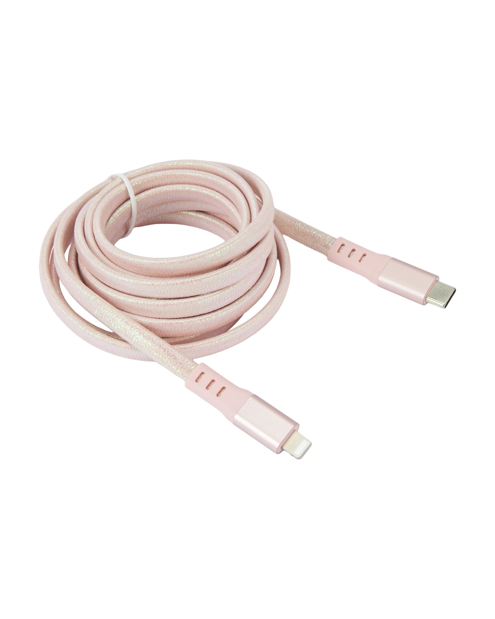 3 USB-C to Lightning Braided Cable - 2m, Pink, 3 of 4