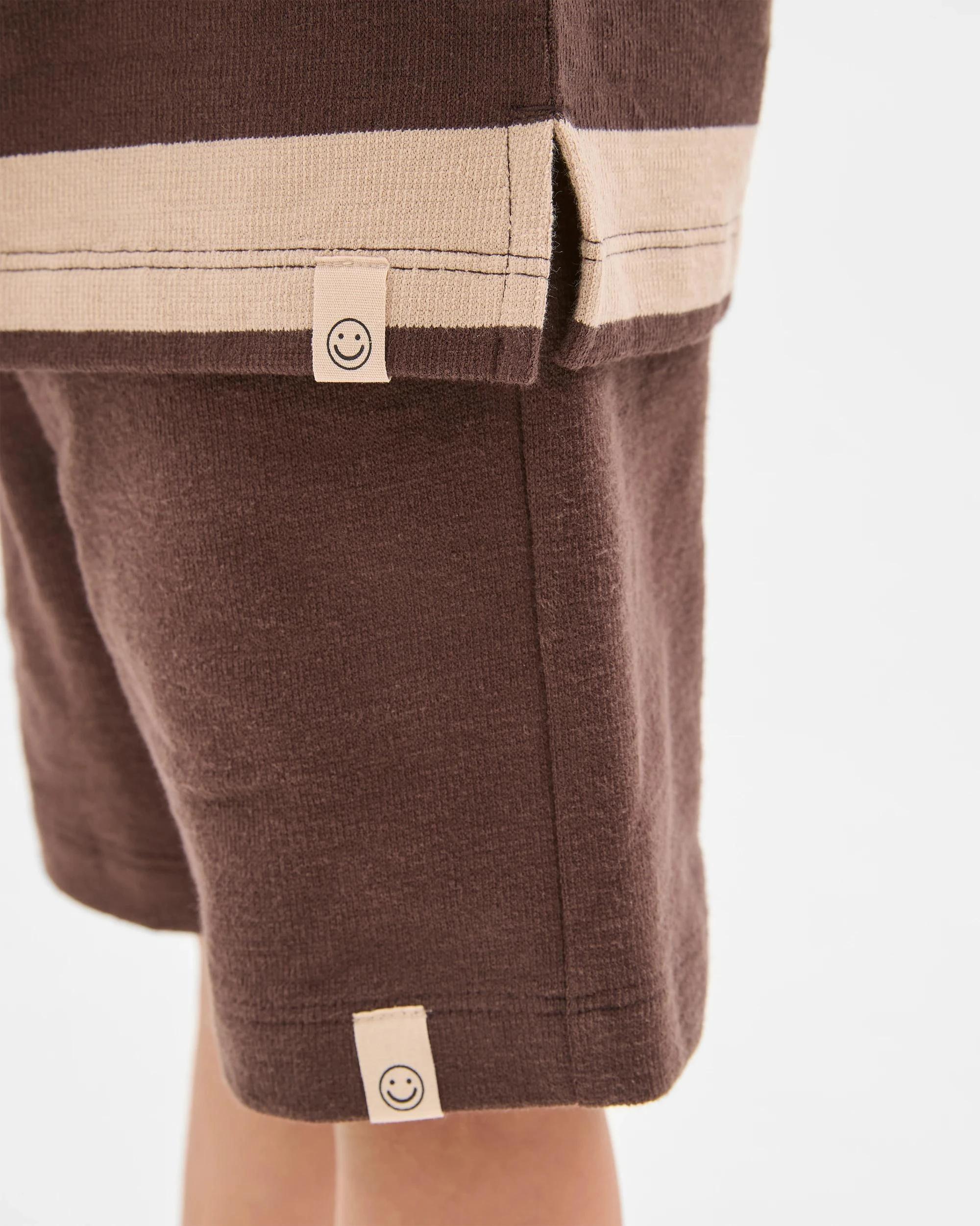 4 Target Kids Australian Cotton Textured Fleece Crew Top and Short Set BROWN, 4 of 7