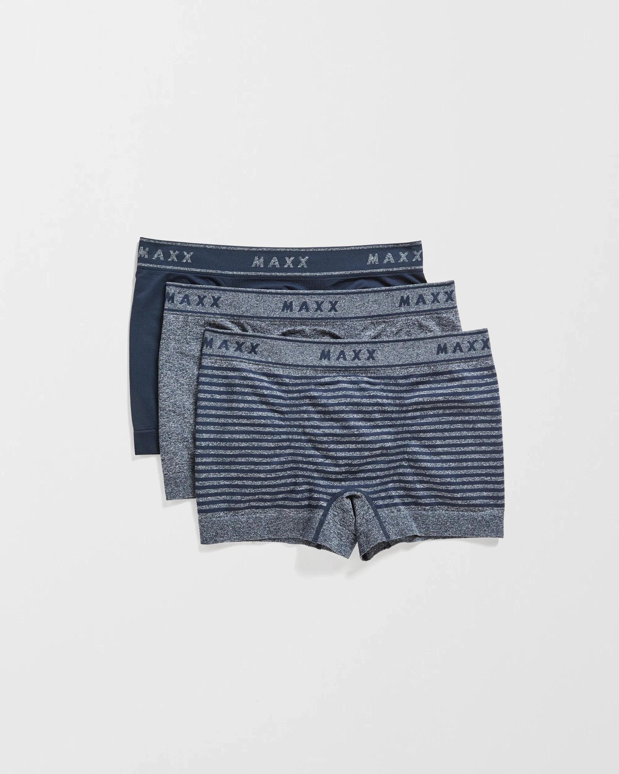 1 Maxx 3 Pack Mens Seamfree Trunks STRIPE, 1 of 4