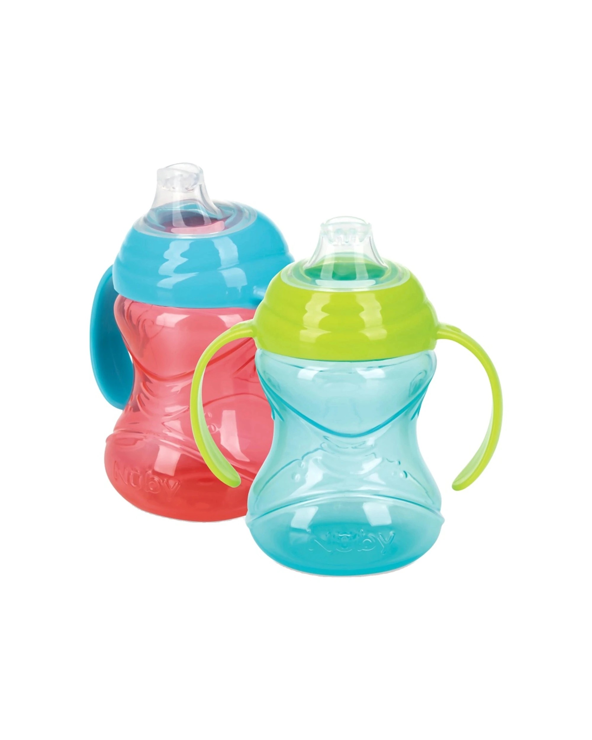 1 Nuby 2pc Clik It Soft Spout Grip N Sip Toddler Cup 300ml - Multi, 1 of 2