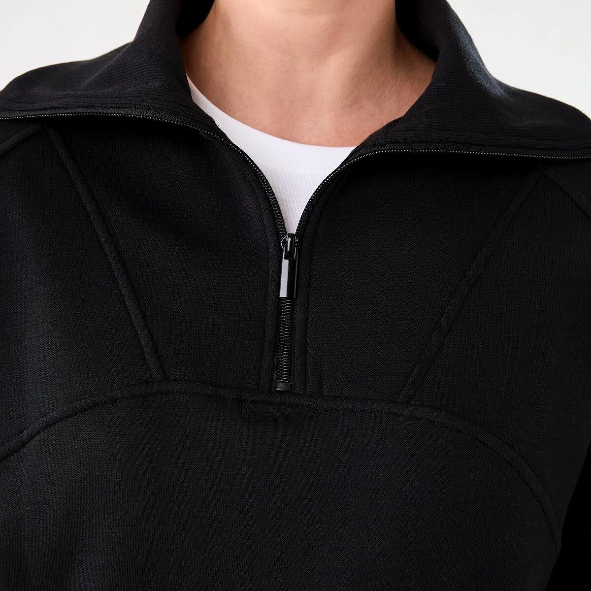 5 Active Womens Fleece 1/2 Zip Jumper BLACK, 5 of 6