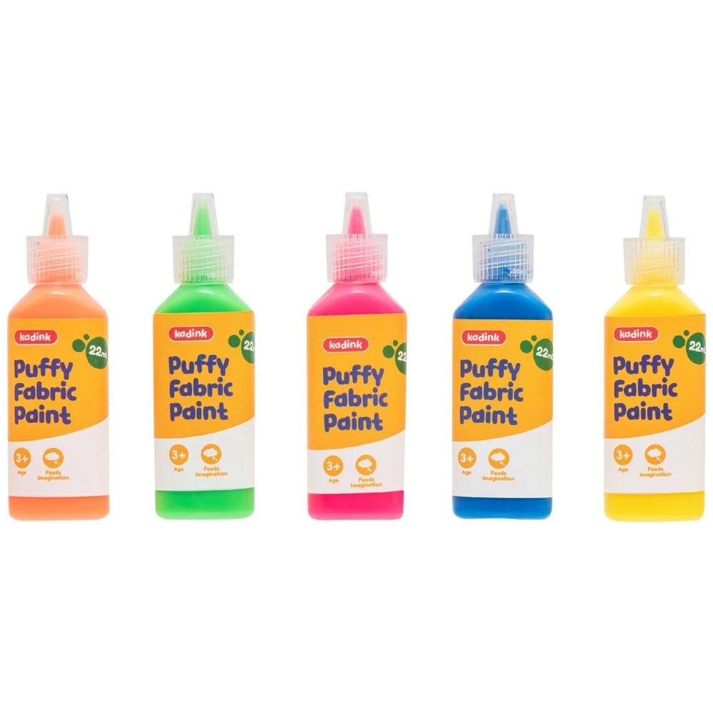 1 Kadink Puffy Fabric Paint 22mL x 5 Pack, 1 of 4