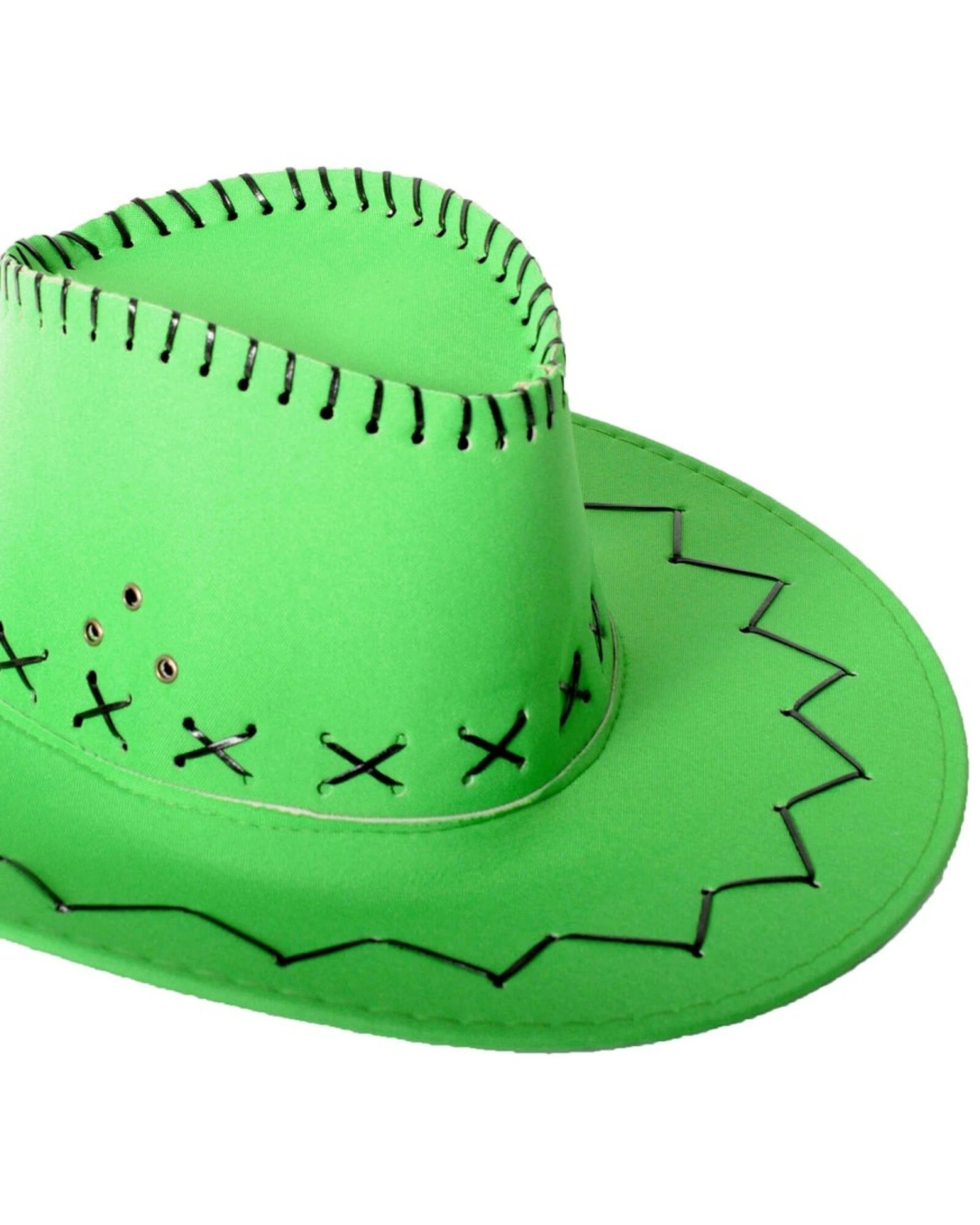 2 BR Costumes 6x Fluro Green Cowboy Hat with Adjustable Chin Cord – Fun Western-Themed, 2 of 3