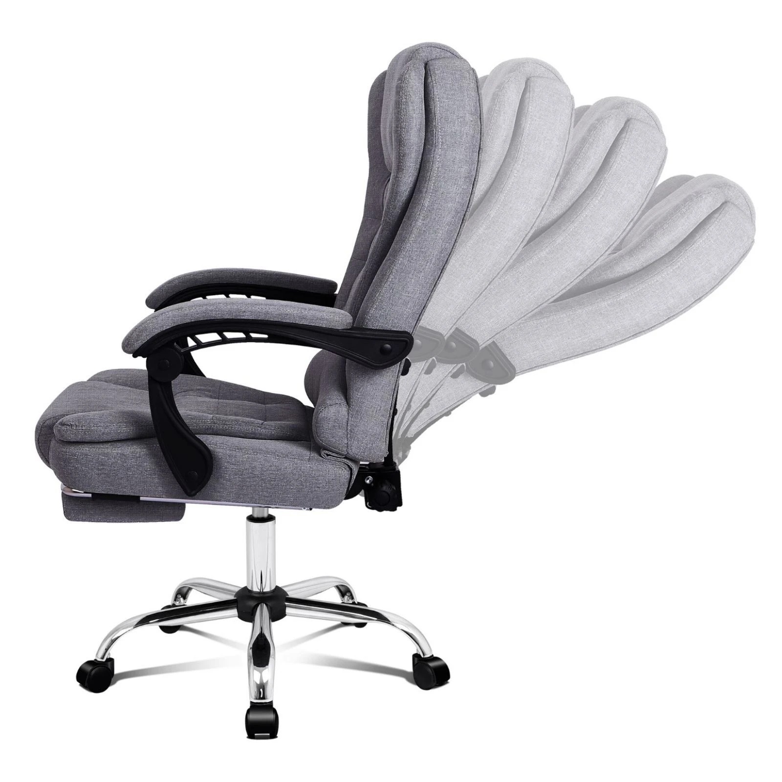 5 Alfordson Office Chair Gaming Executive Computer Racer Footrest Fabric - Grey, 5 of 10