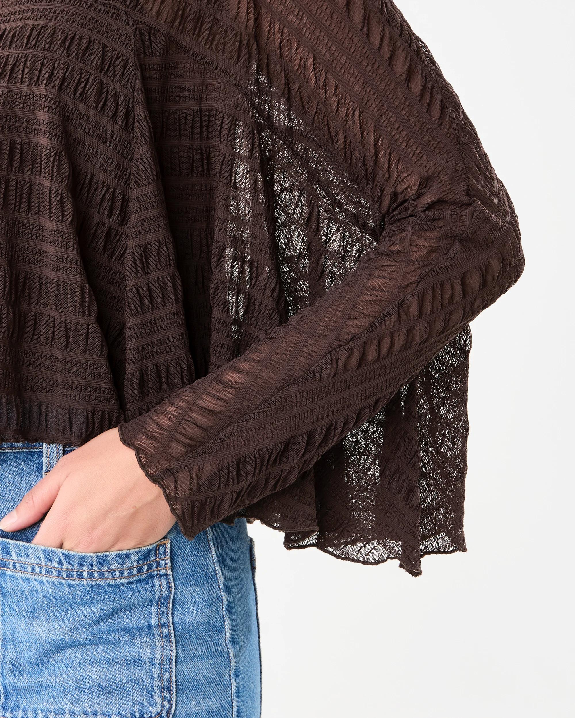 6 Long Sleeve Cape Top Melt Brown, 6 of 6