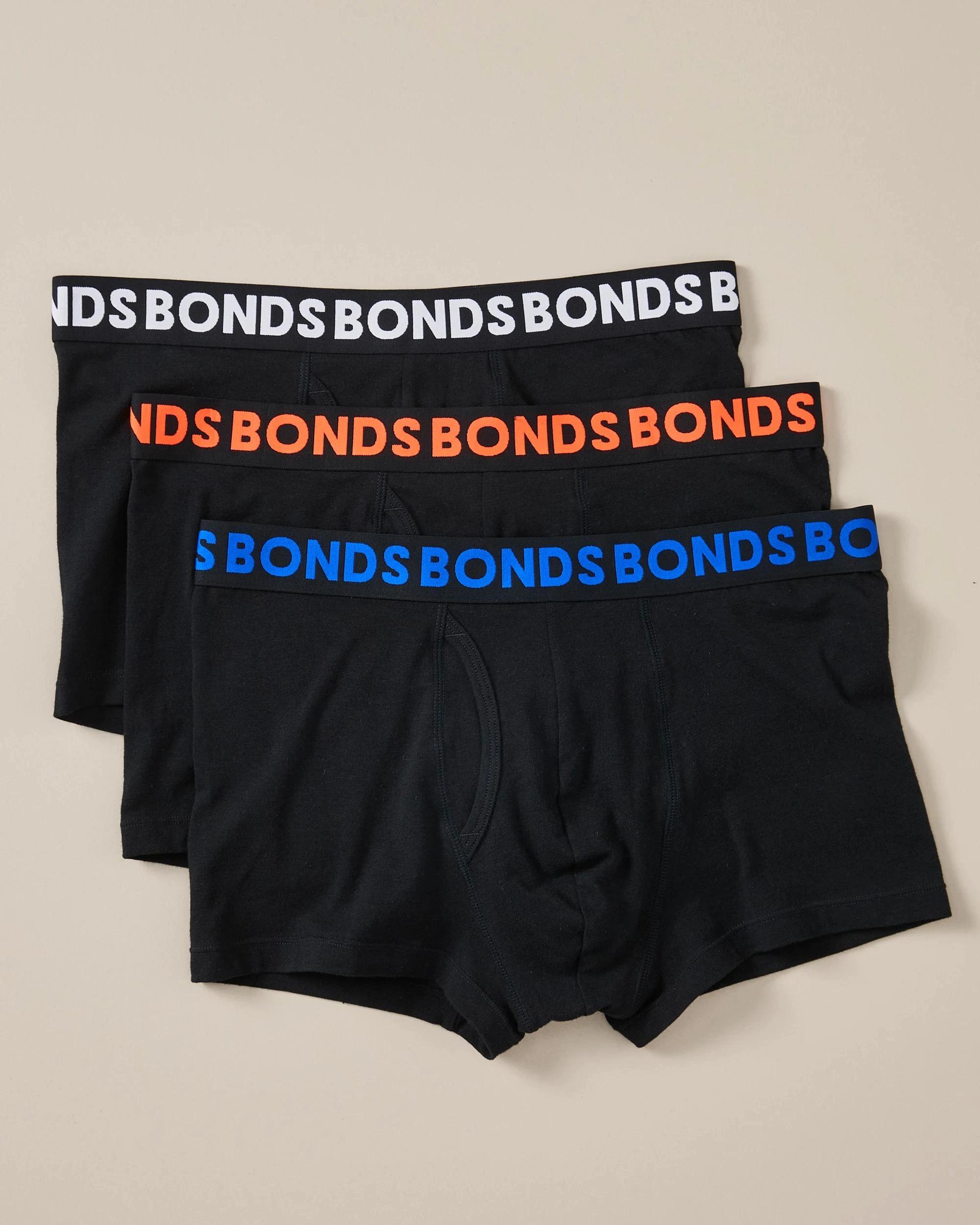 2 Bonds 3 Pack Everyday Trunks BLACK, 2 of 10
