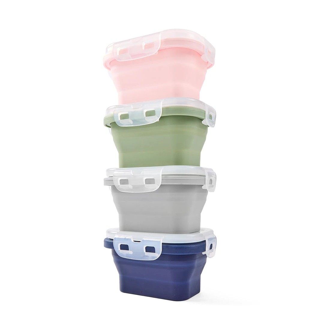 1 4 Piece Collapsible Silicone Snack Containers, 1 of 10