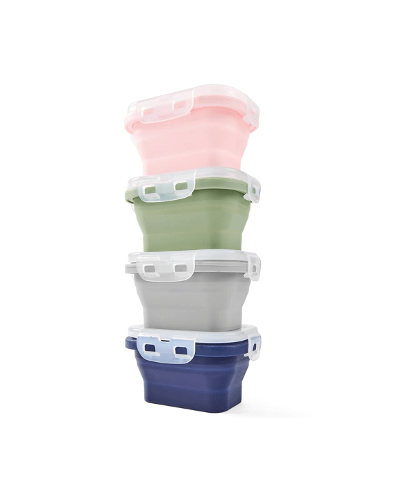 4 Piece Collapsible Silicone Snack Containers