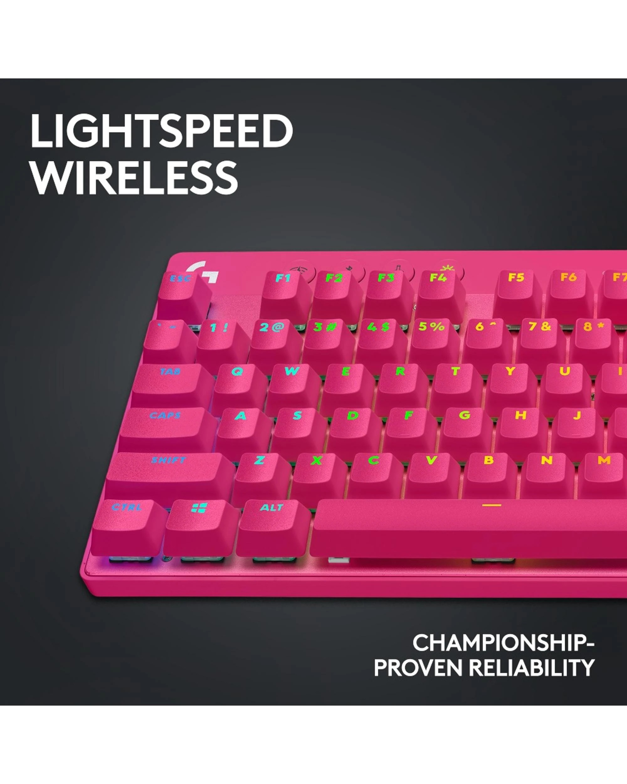 4 Logitech G PRO X TKL LIGHTSPEED Gaming Keyboard - Magenta - Pink, 4 of 8