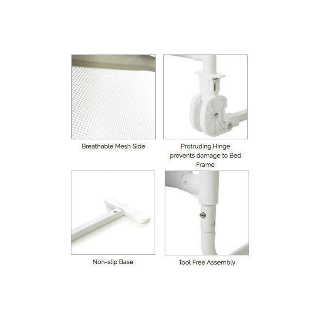 2 102cm White Safety Cot/bed Rail Guard
 - White, 2 of 4