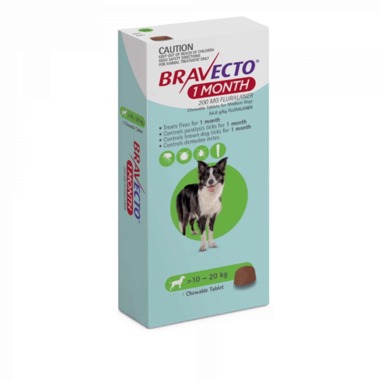 2 Bravecto Chew 1 Month For Dogs Green 10-20kg - 1 Pack, 2 of 2