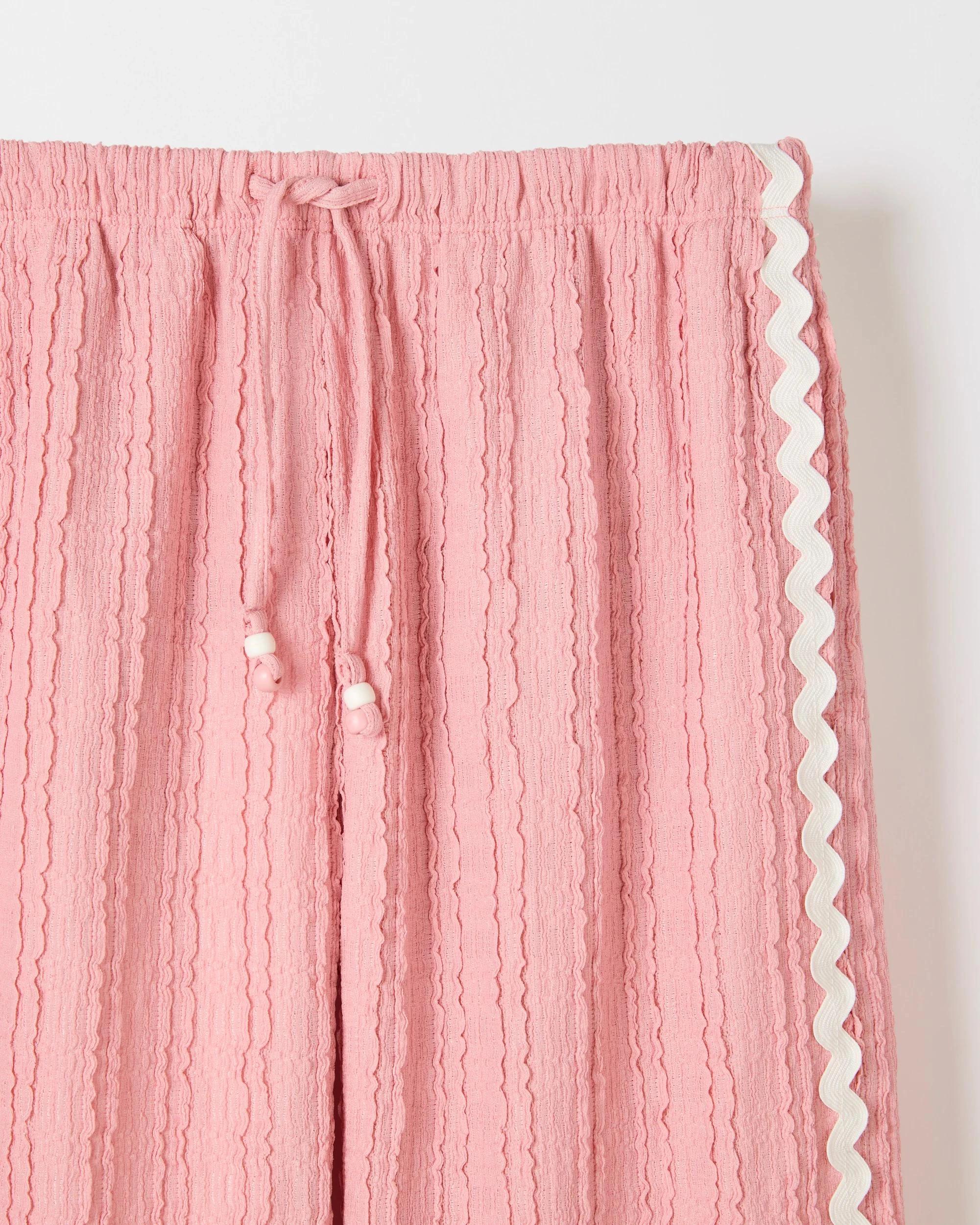 3 Target Older Girls Textured Wide Leg Pants POWDER PINK, 3 of 6