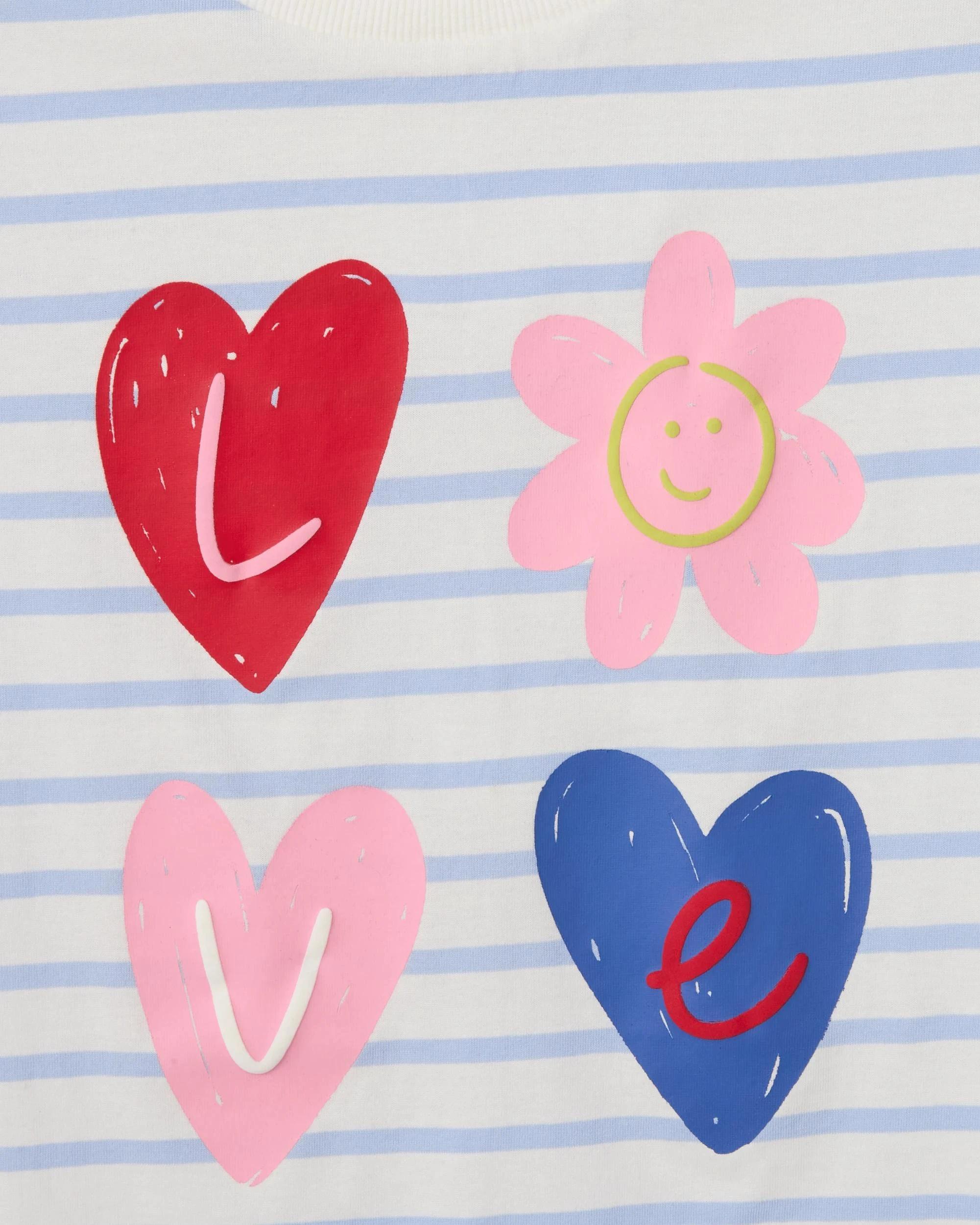 2 Target Kids Australian Cotton Print T-Shirt STRIPE HEARTS, 2 of 2