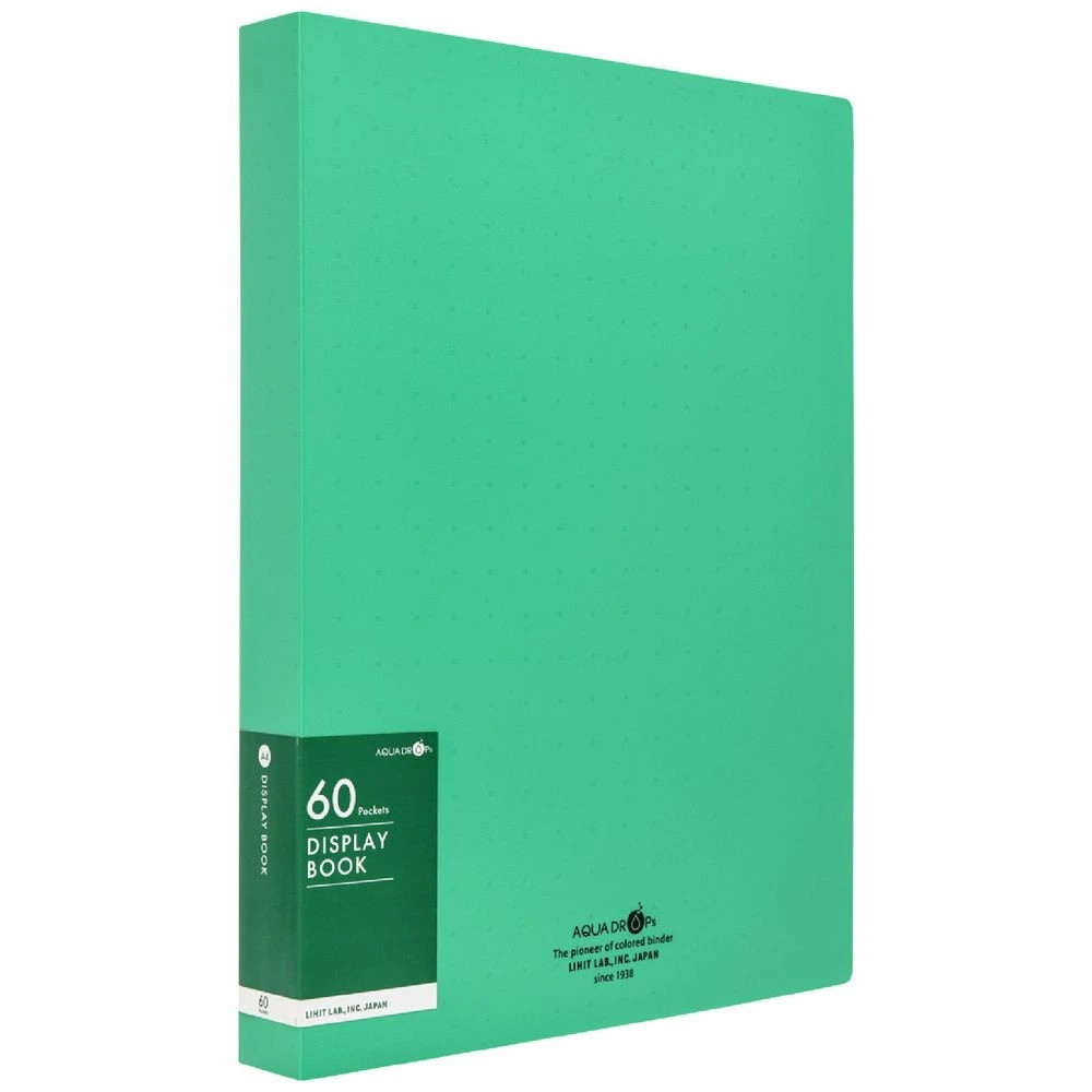 1 Aqua Drops A4 Display Book 60 Pocket Fixed Vivid Green, 1 of 4