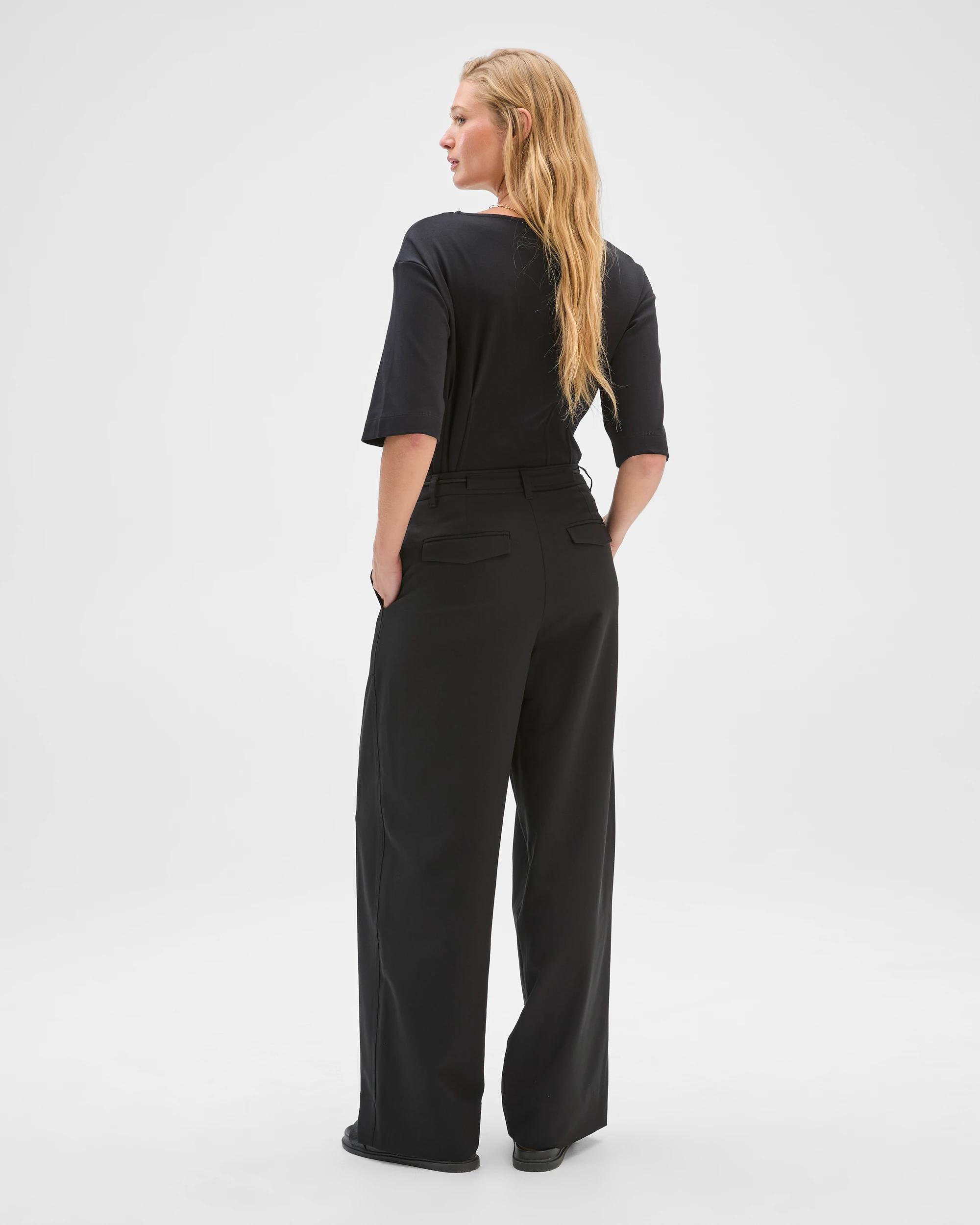 6 Preview Wide Barrel Leg Pants BLACK, 6 of 8