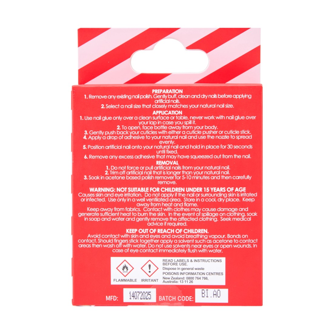 4 OXX Cosmetics 24 Pack Artificial Nails with Adhesive - Stiletto Shape, Christmas Bow, 4 of 4