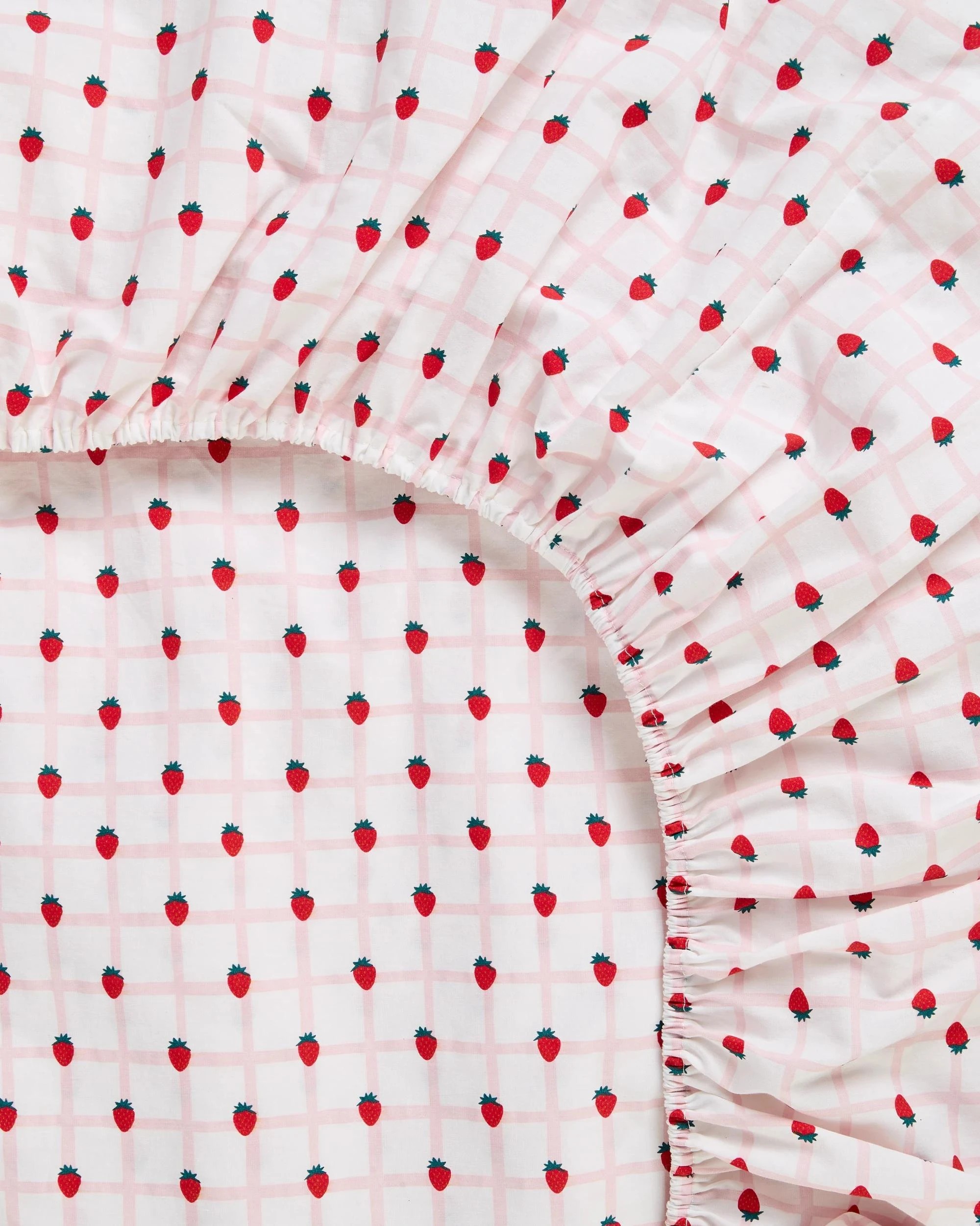 5 Target Australian Cotton Strawberry Kids Fitted Sheet Set - Double Bed - Pink, 5 of 5