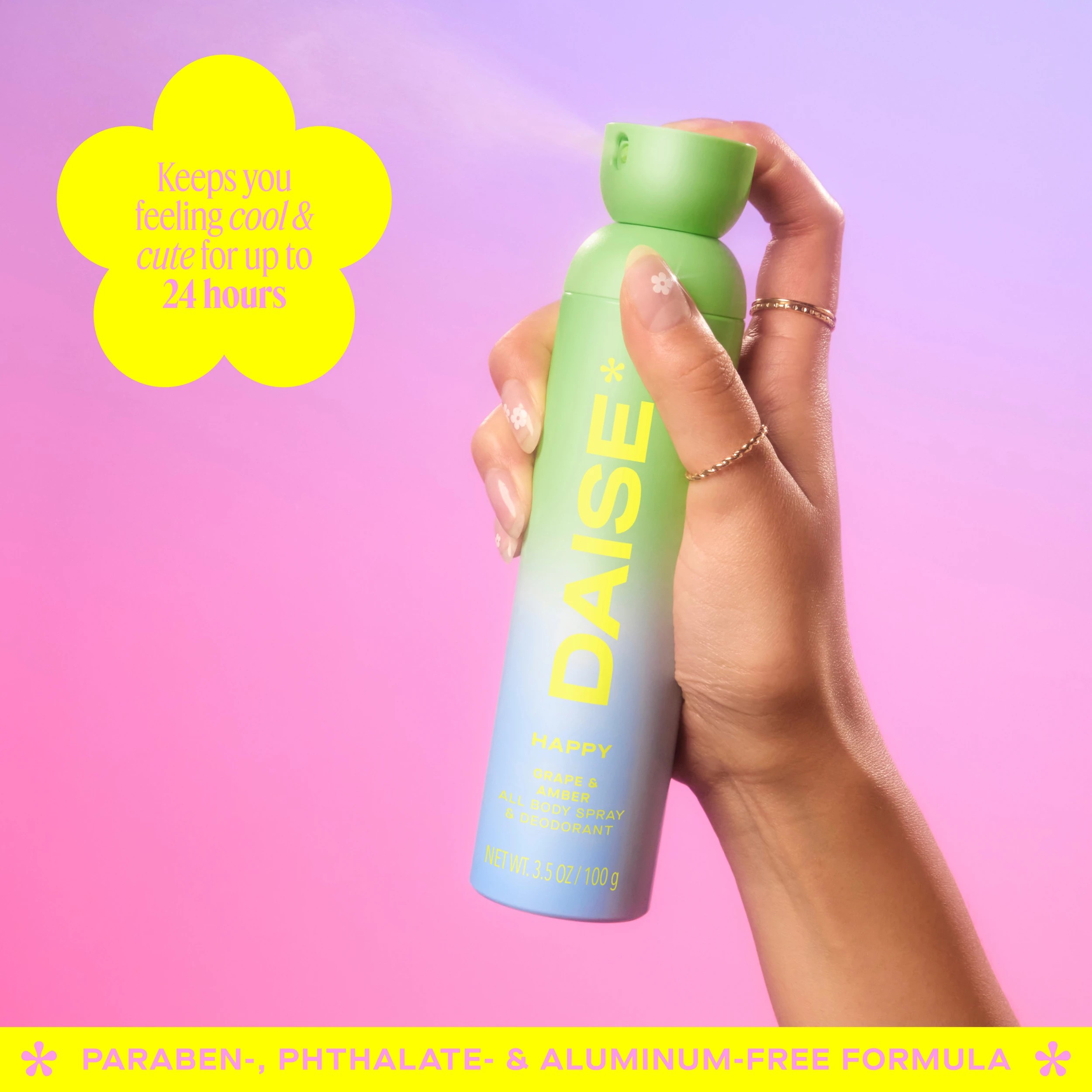 4 DAISE Happy All Body Spray and Deodorant 120ml - Grape and Amber Scent, 4 of 9