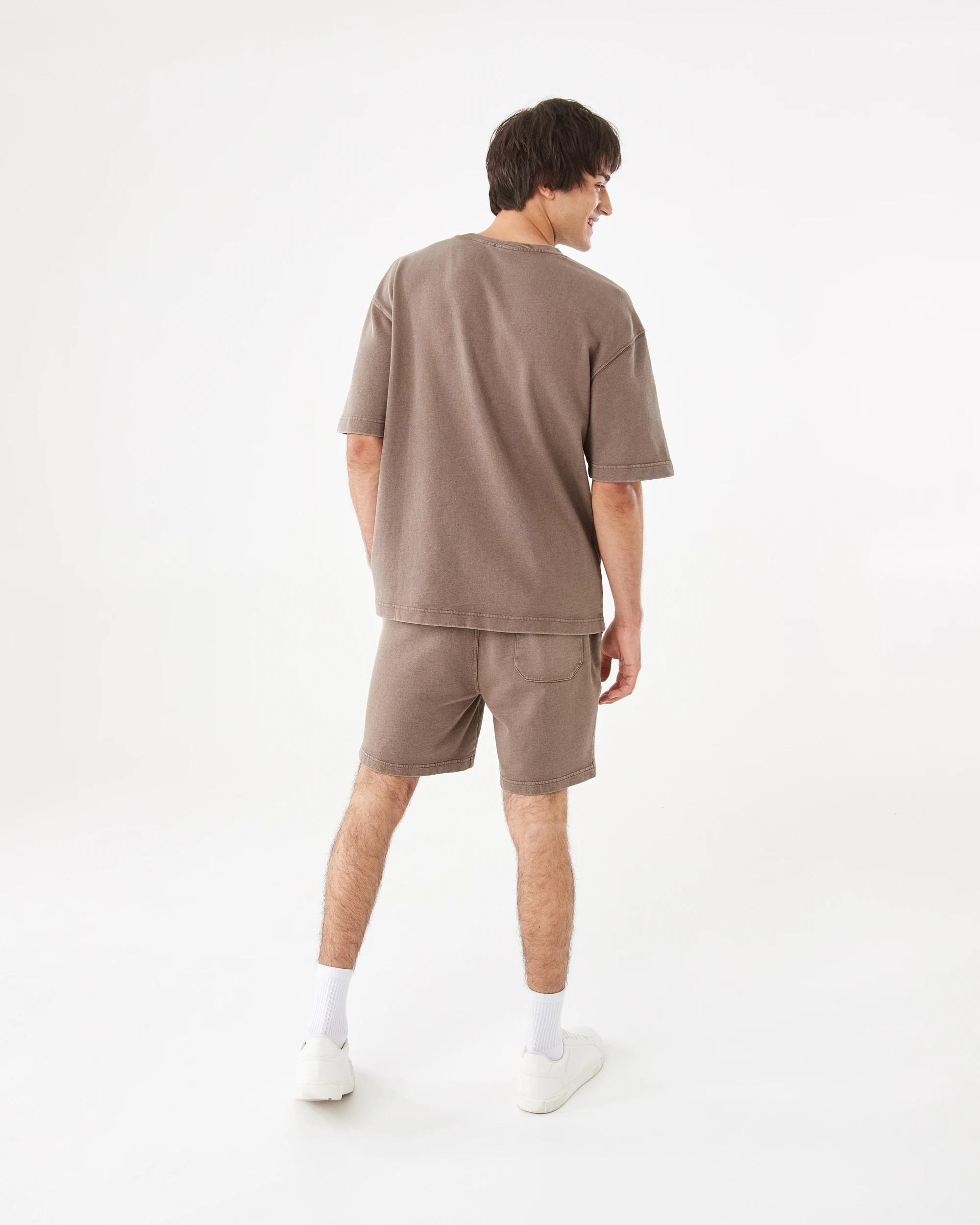 5 Elastic Waistband Washed Terry Shorts Brn Coffee, 5 of 8