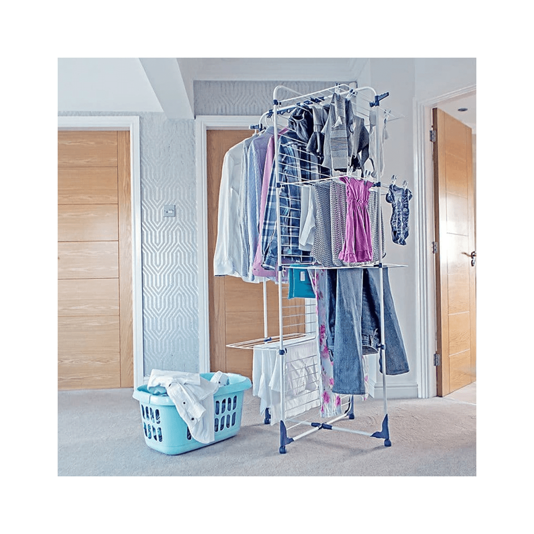 2 Leifheit Classic 450 Laundry Tower Dryer/drying Rack Stand Indoor/outdoor 45m
 - White, 2 of 3