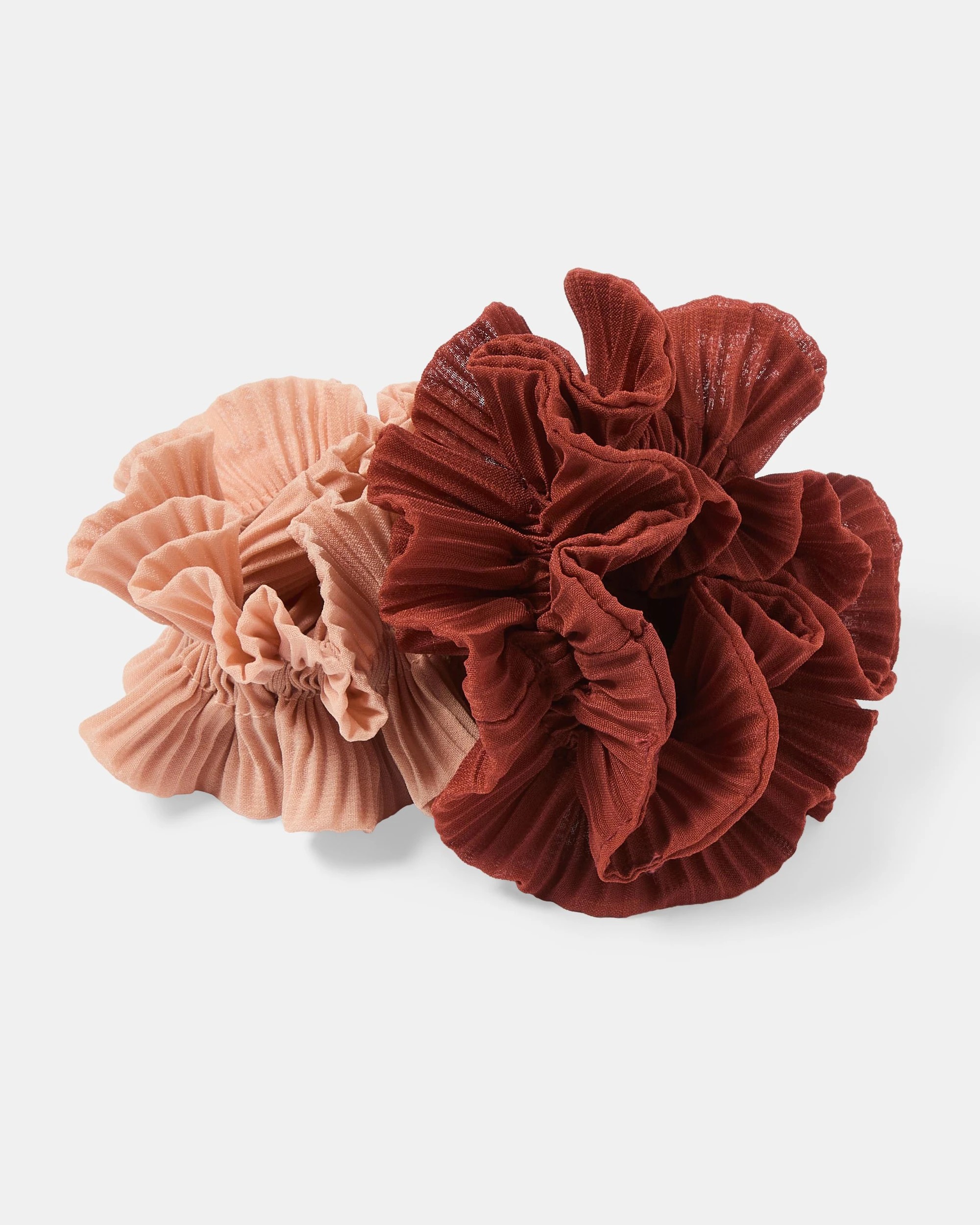 3 2 Pack Pleated Ruffle Scrunchies - Pink, 3 of 5