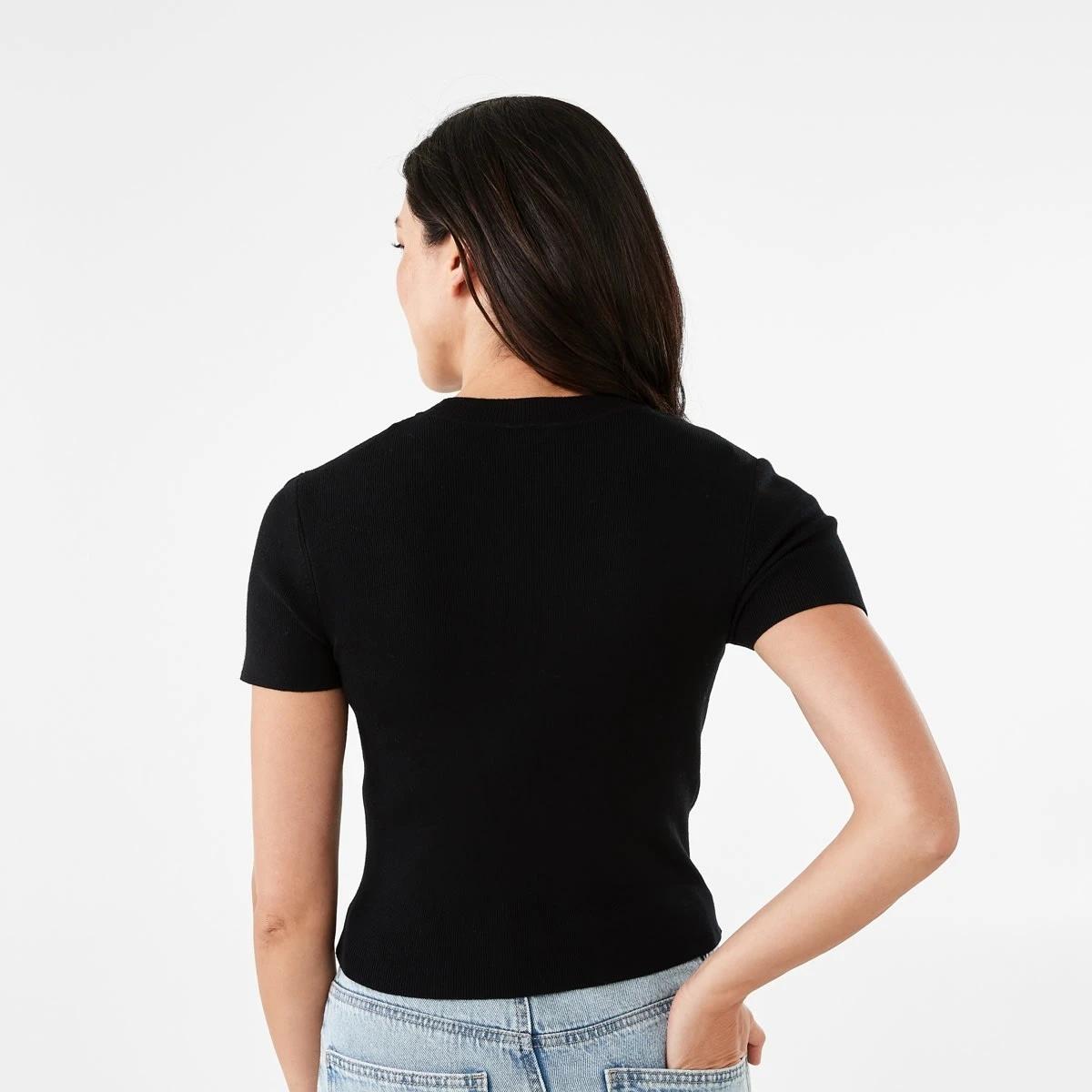 3 Short Sleeve True Knit Fitted T-shirt BLACK, 3 of 5