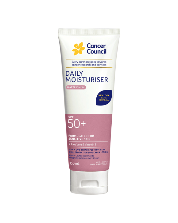 Cancer Council SPF50+ Daily Moisturiser 150ml - Aloe Vera and Vitamin E