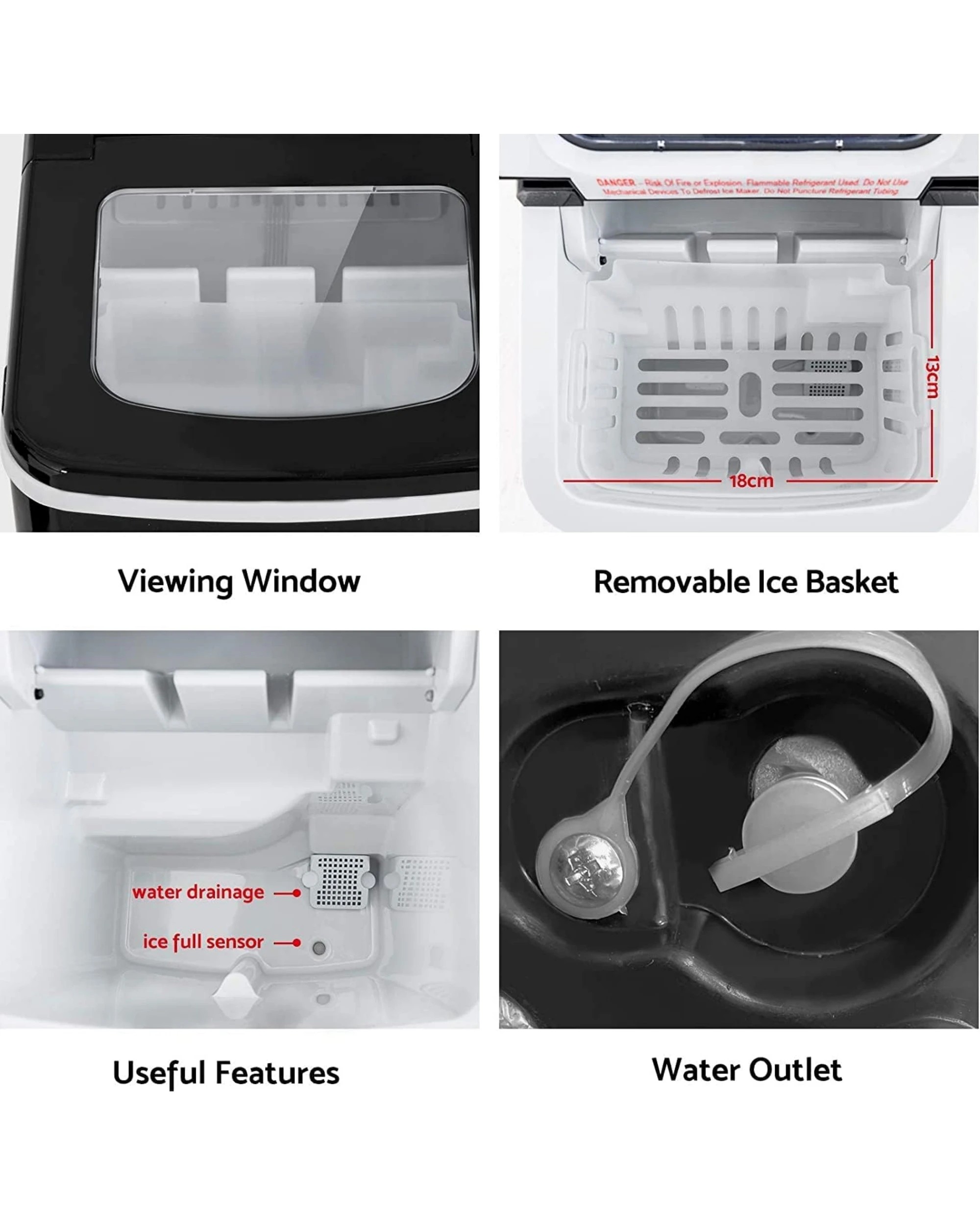 4 Advwin Portable Ice Maker Machine 12kg Black, 4 of 7