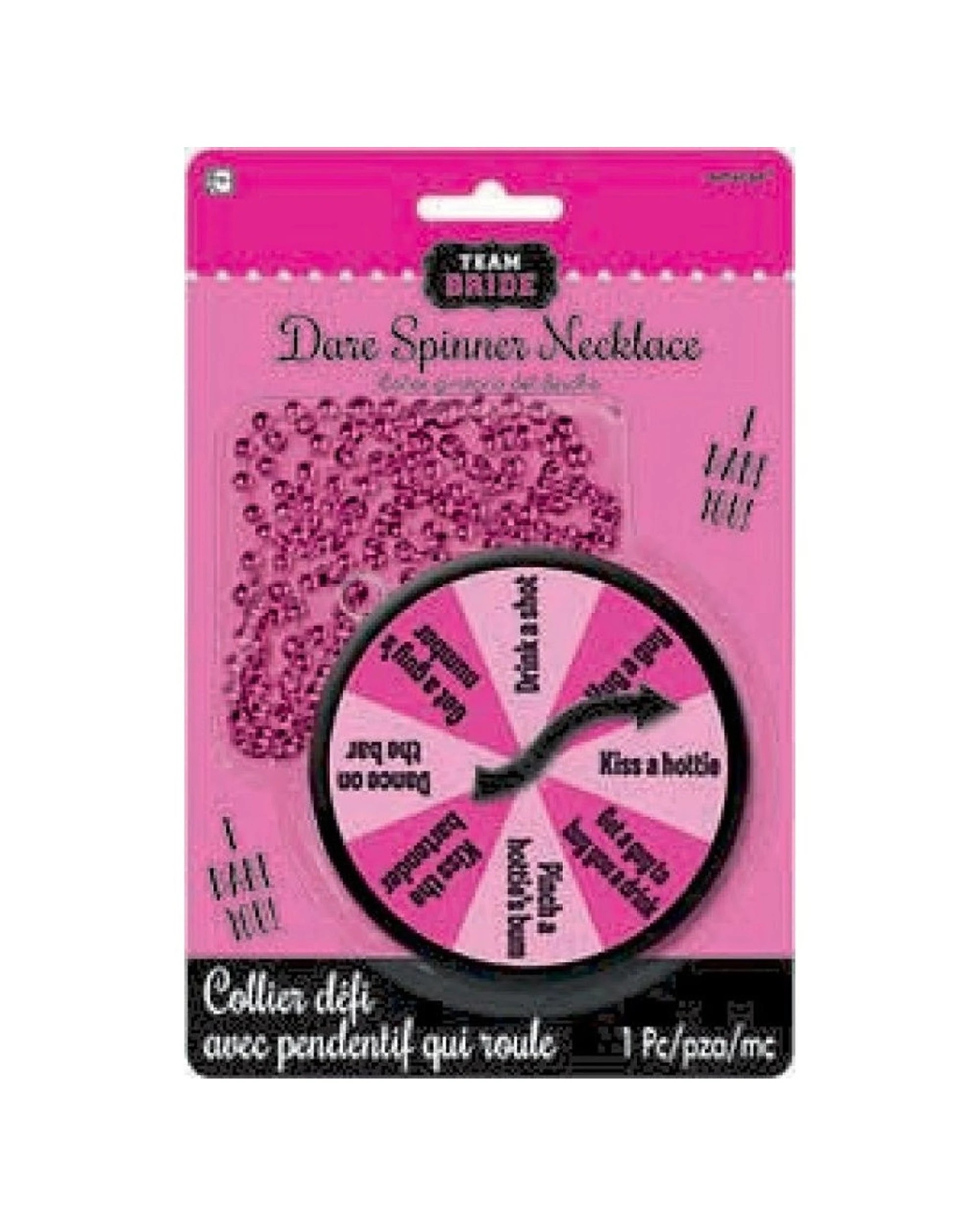 1 Anagram Bachelorette Spin Dare Pendant Necklace Bridal Shower Party Entertainment Game - Pink, 1 of 1