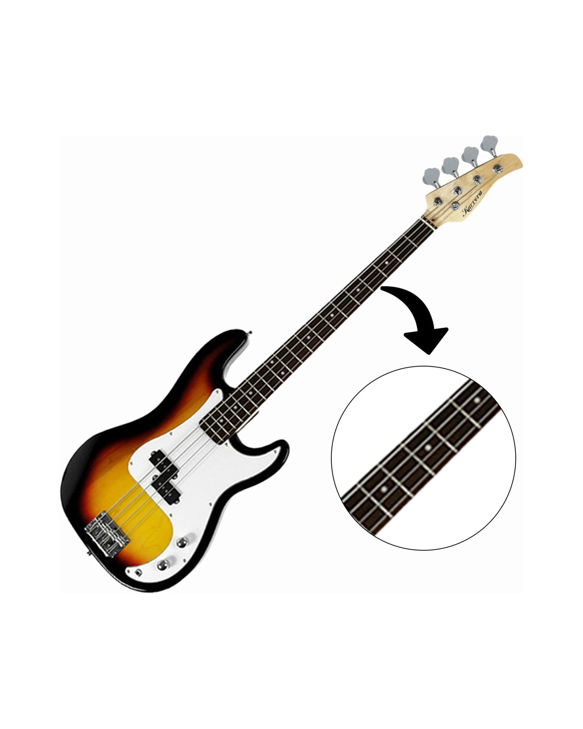 4 Karrera Electric Guitar Bass Music 4 String Instrument Full Size, 4 of 5