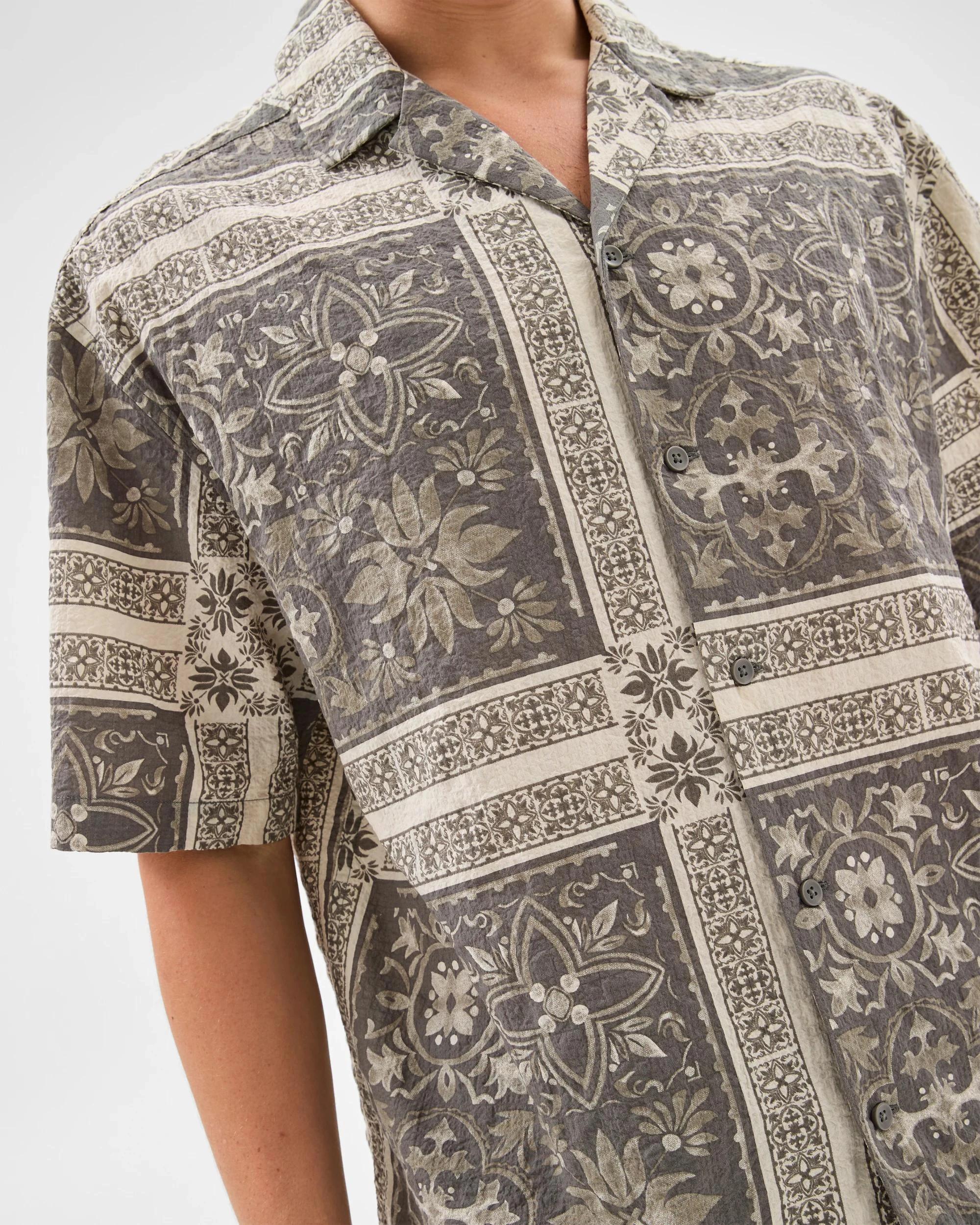 4 Commons Australian Cotton Short Sleeve Shirt BANDANA WHITE, 4 of 6