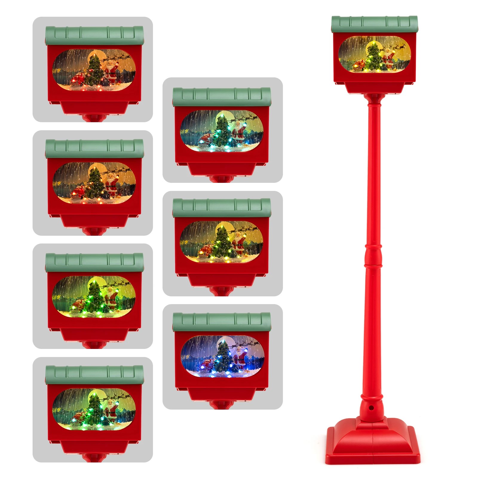 6 Costway Christmas Street Lamp Post Xmas Light Decoration Snow Globe Gift, 6 of 6