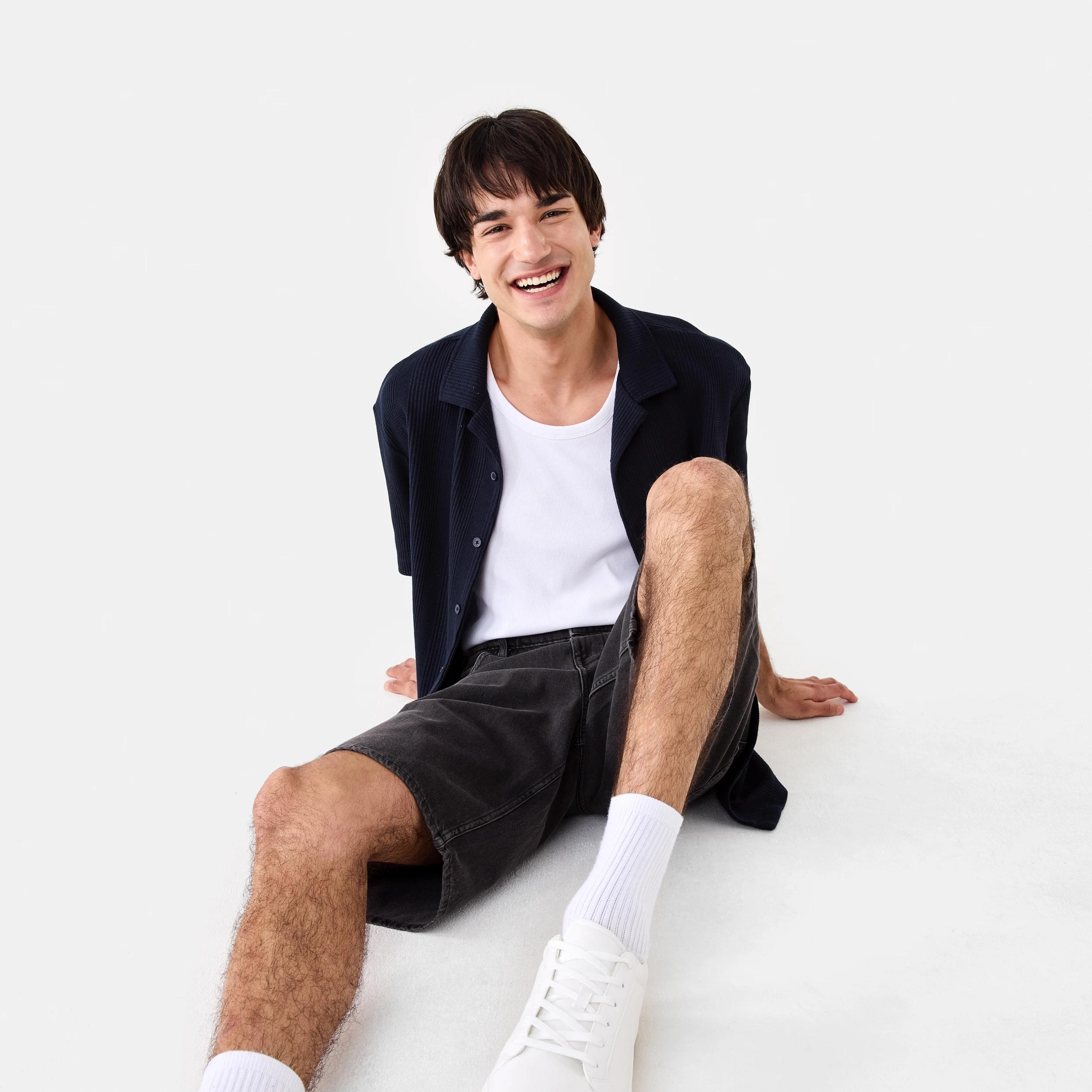 9 Short Sleeve Textured Knit Shirt SKY CAPTAIN, 9 of 10