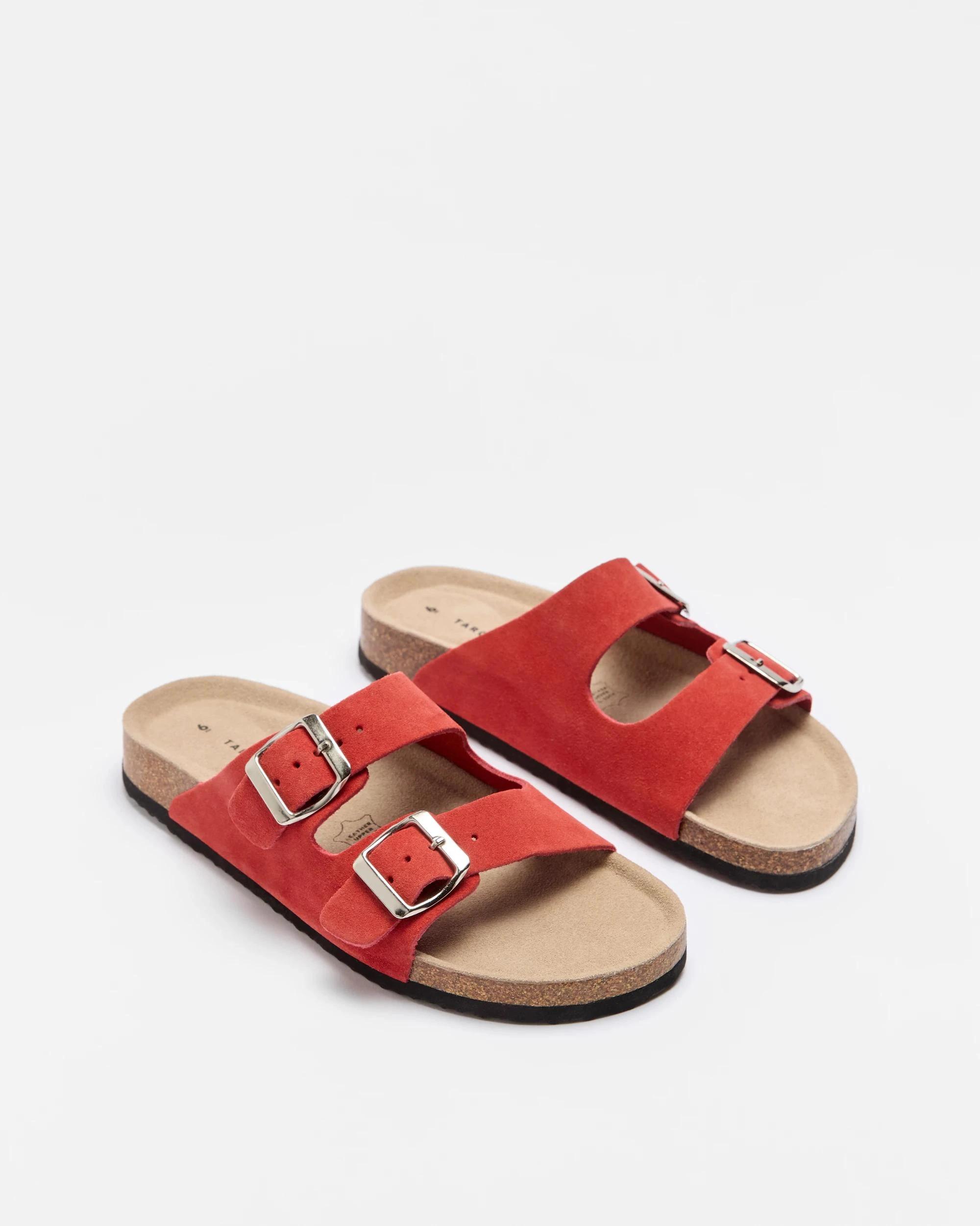 3 Target Womens Genuine Leather Moulded Cork Sandal RED, 3 of 3