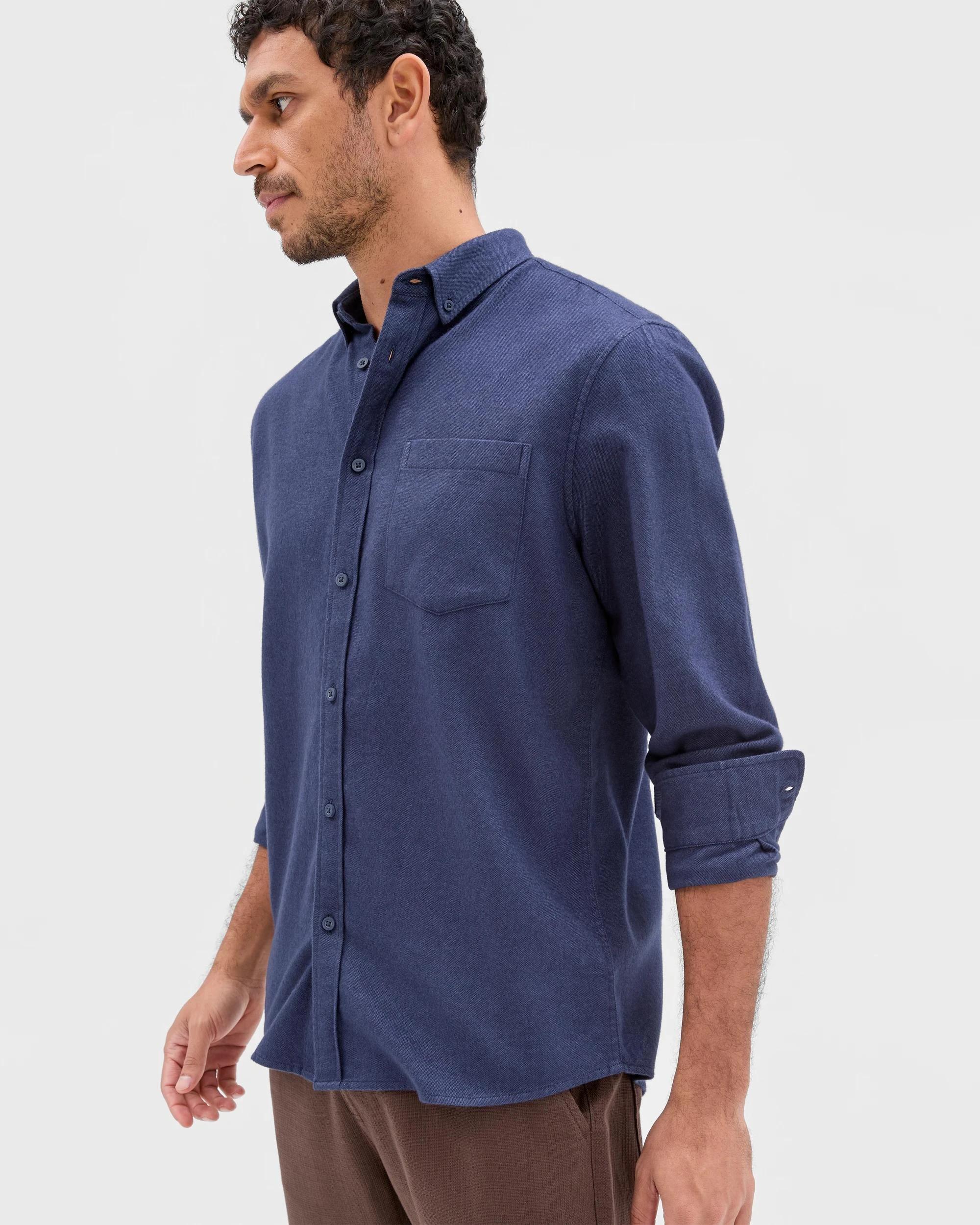 4 Target Australian Cotton Long Sleeve Oxford Shirt NAVY, 4 of 6