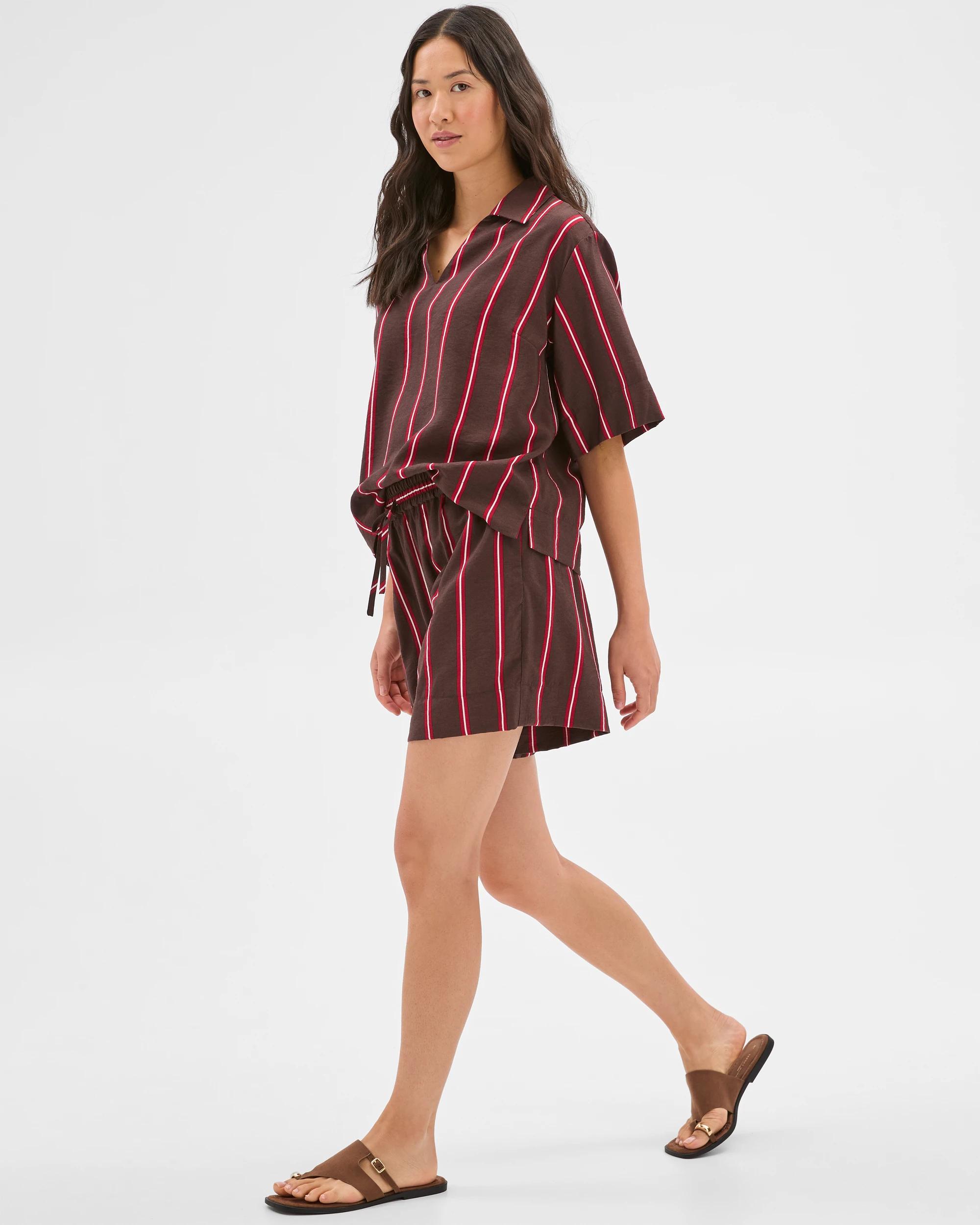 1 Target Stripe Pull On Shorts BROWN STRIPE, 1 of 5