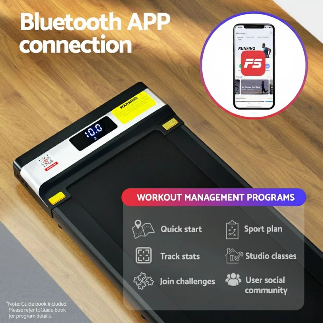 5 Everfit Treadmill Electric Walking Pad Under Desk Home Gym Fitness Foldable - Black, 5 of 6