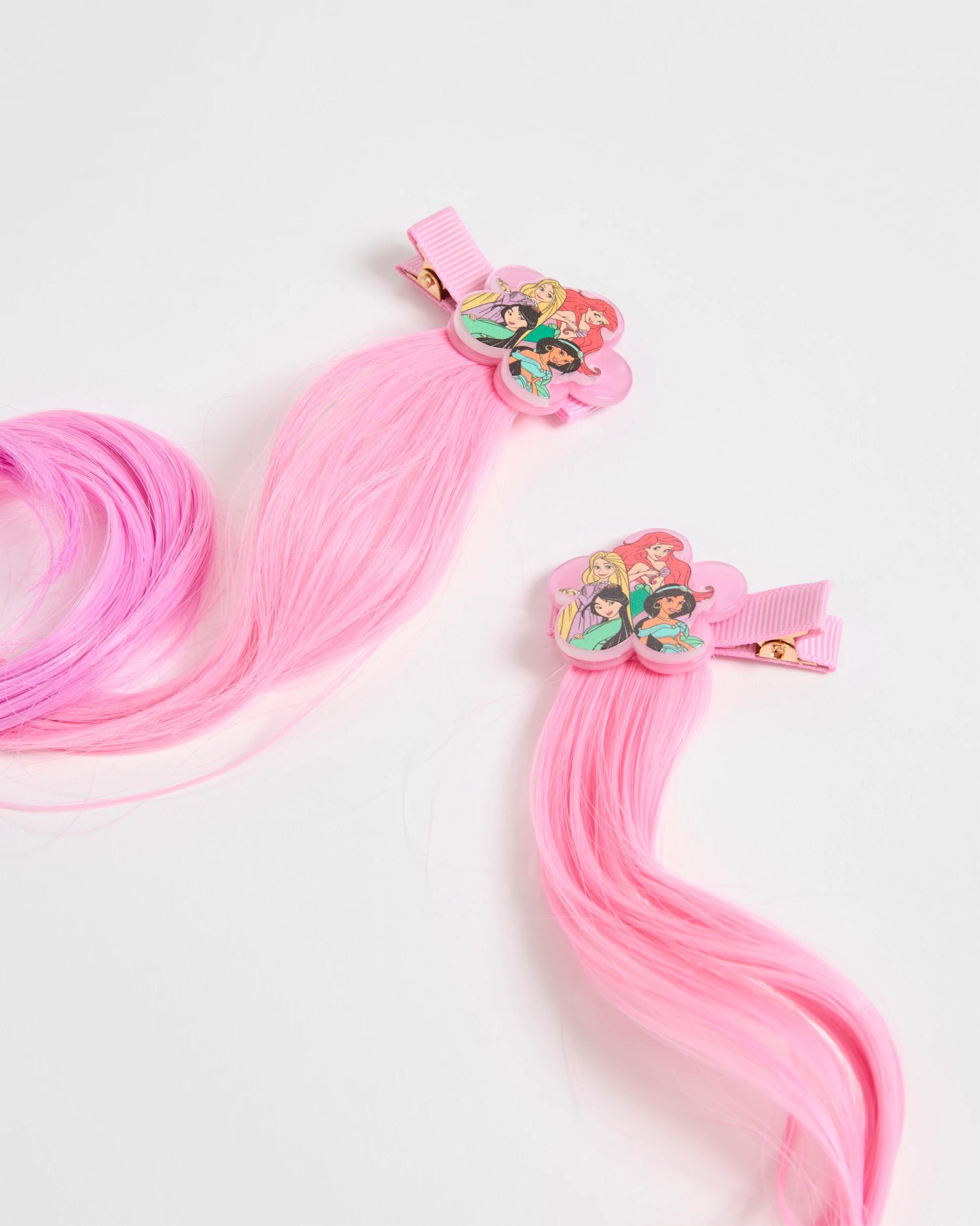 2 Disney Princess 2 Pack Faux Hair Clips PINK, 2 of 3