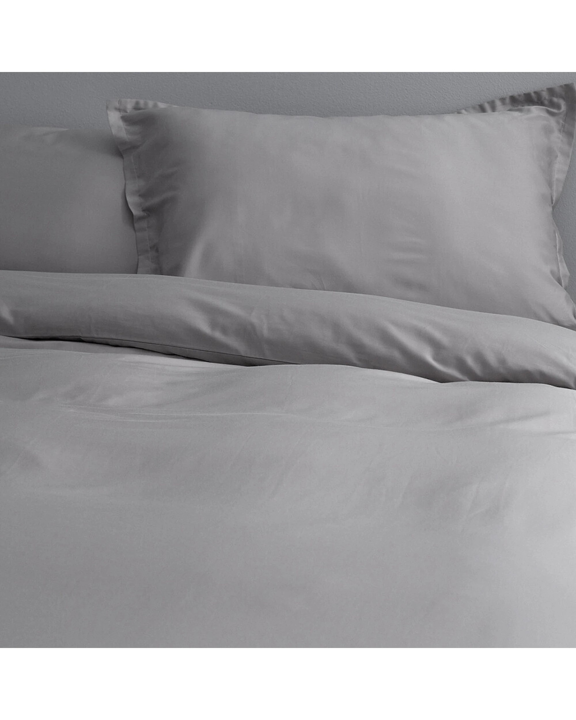 1 Canningvale Alessia Bamboo Cotton Quilt Bed Bedding Cover Set Queen - Grey, 1 of 4
