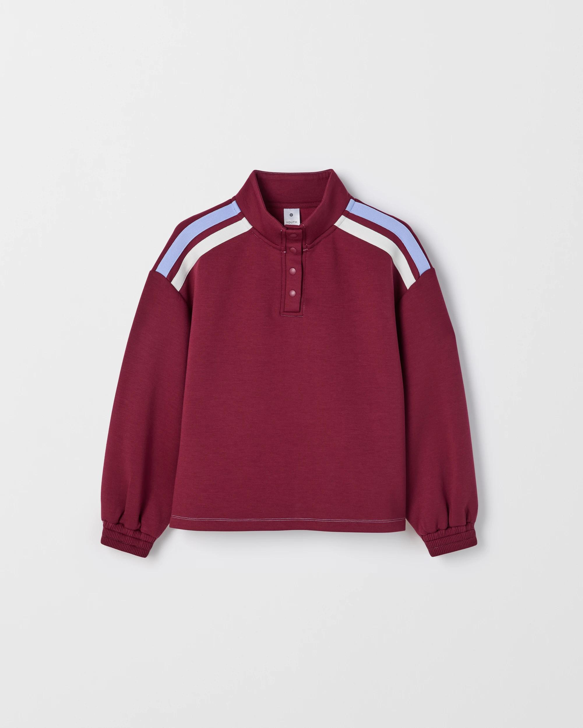7 Target Kids Scuba Fleece Balloon Sleeve Jumper BURGUNDY, 7 of 8