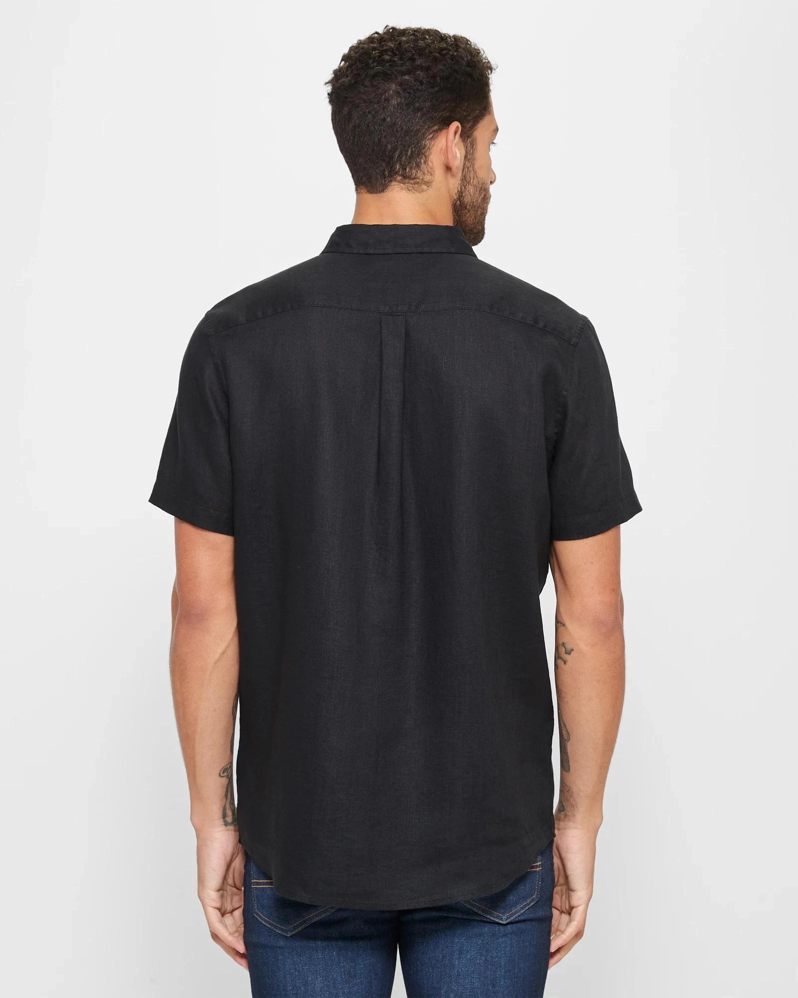 4 Target European Linen Shirt BLACK, 4 of 5