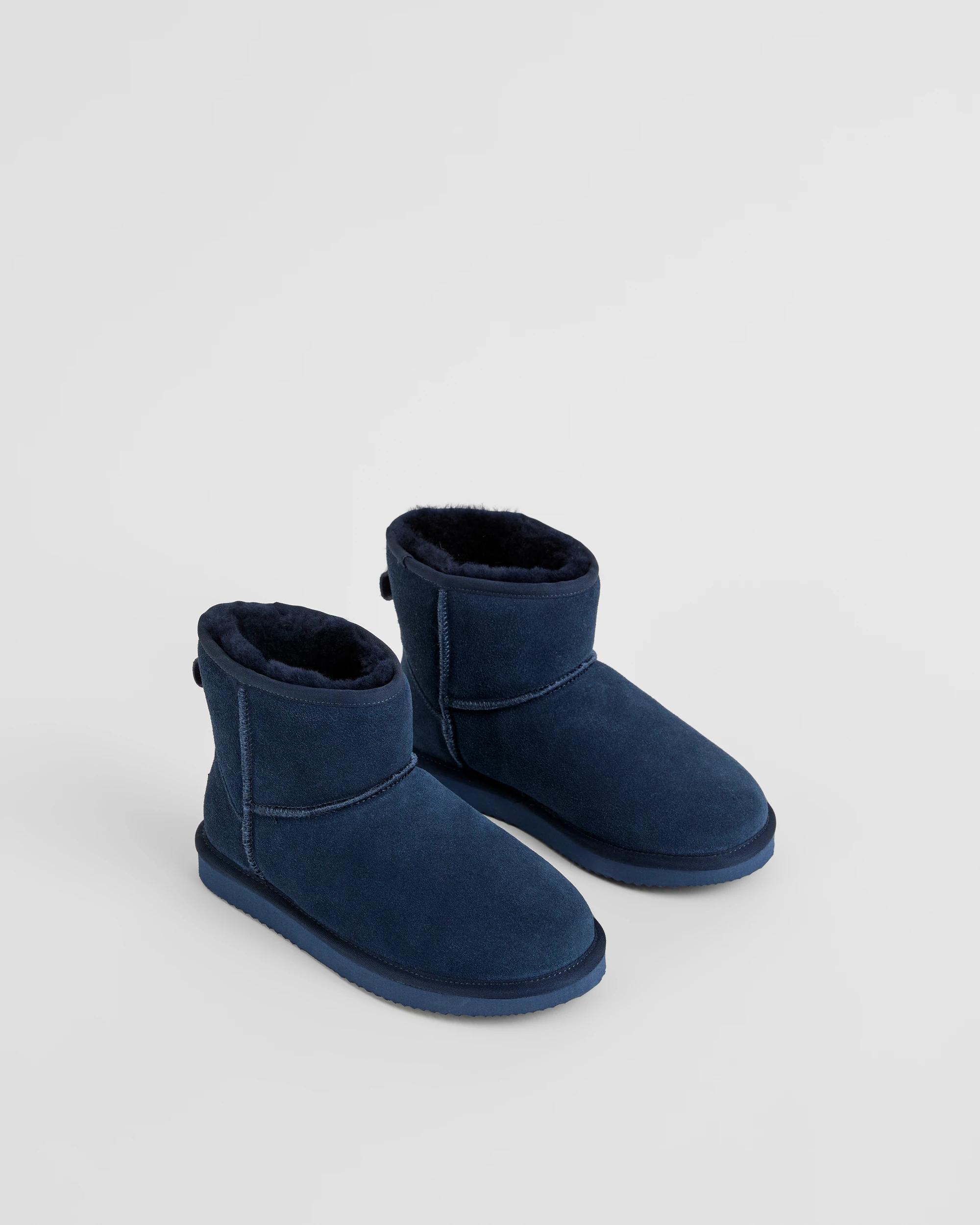 2 Australian Design Ugg Boots and Slippers Australian Design Suede Leather Kids Slipper Boot NAVY, 2 of 4