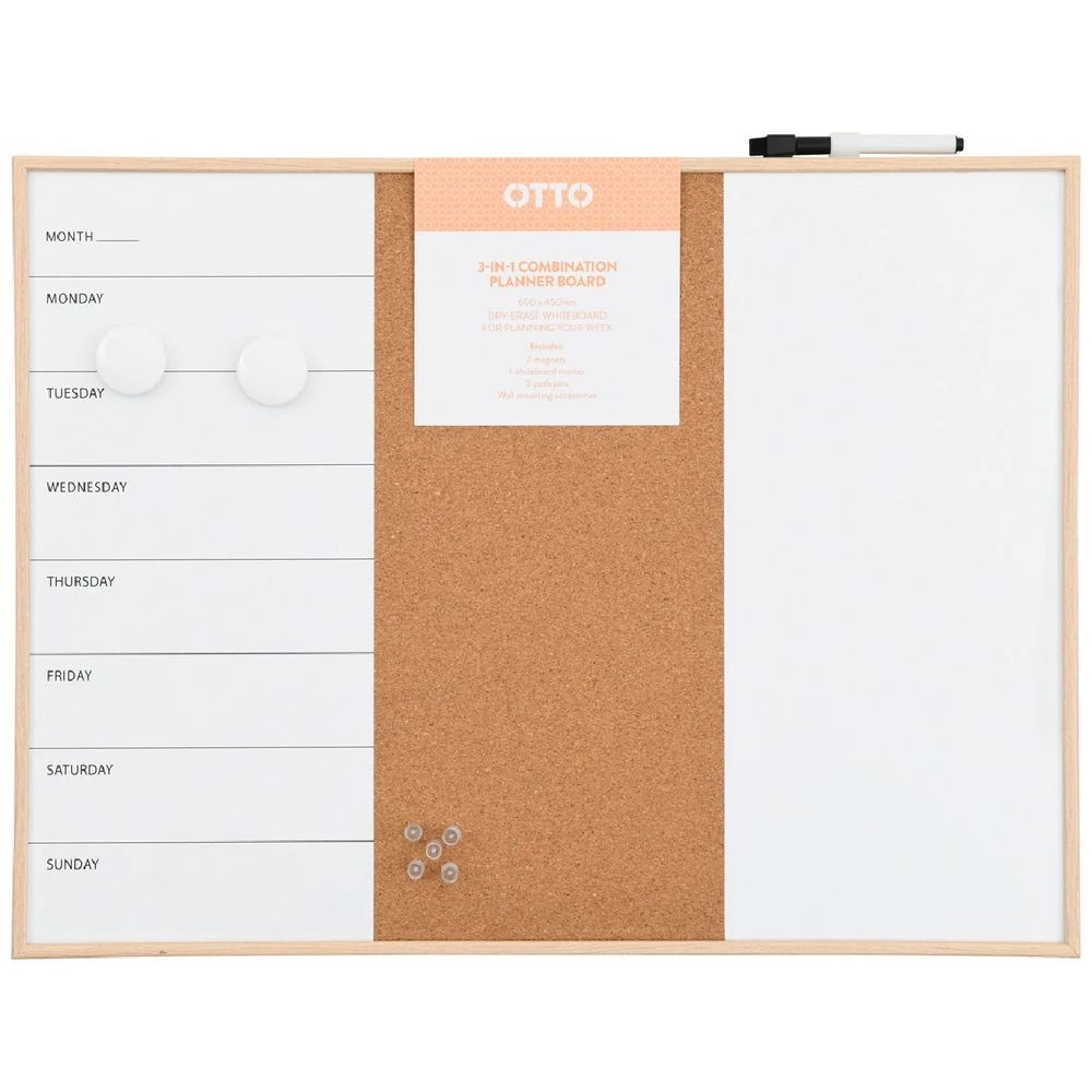 1 Otto 3-in-1 Combination Planner Board 600 x 450mm, 1 of 7