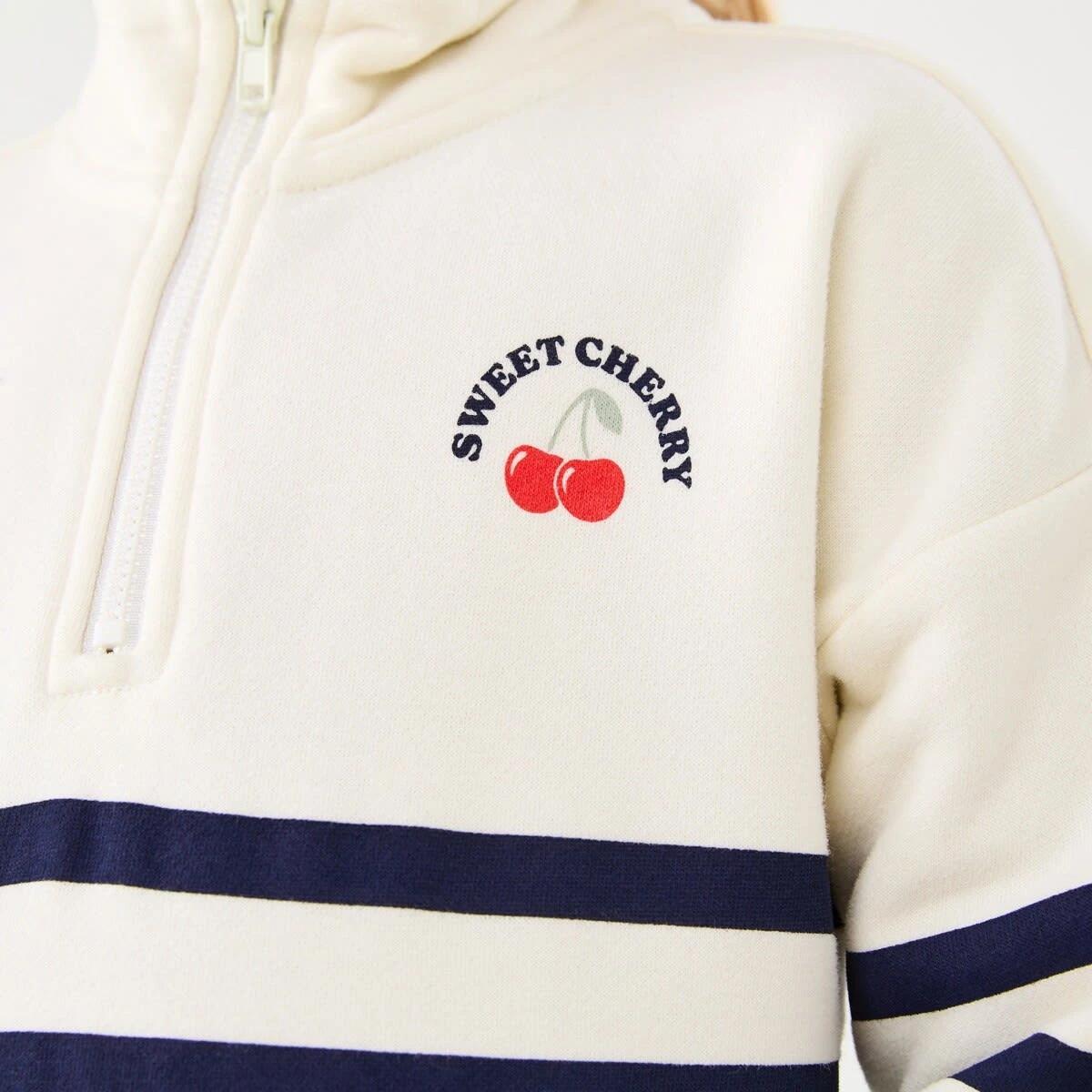 3 Quarter Zip Fleece Sweatshirt Stripe, 3 of 10