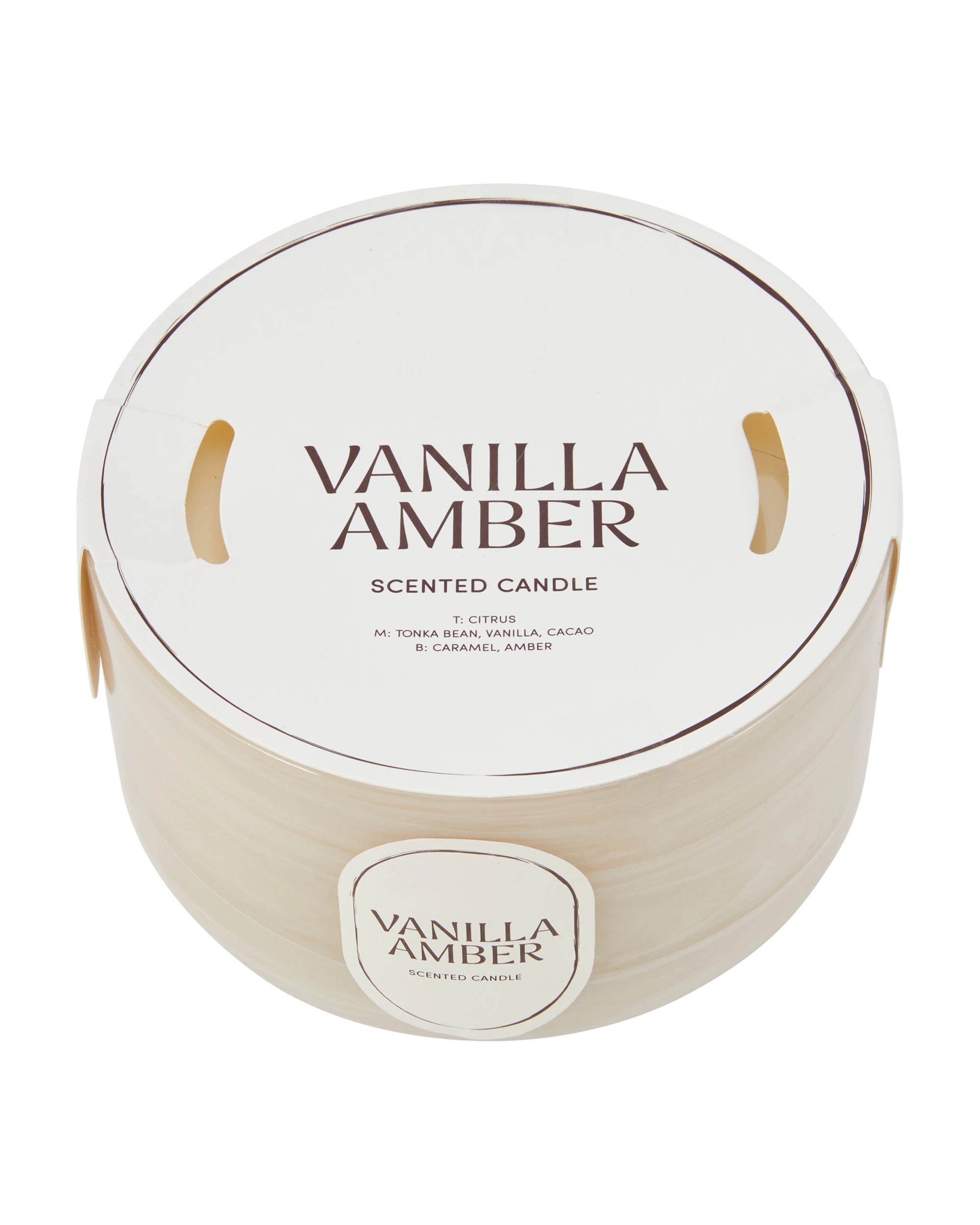 4 Swirl Vanilla Amber Glass Candle, 4 of 5