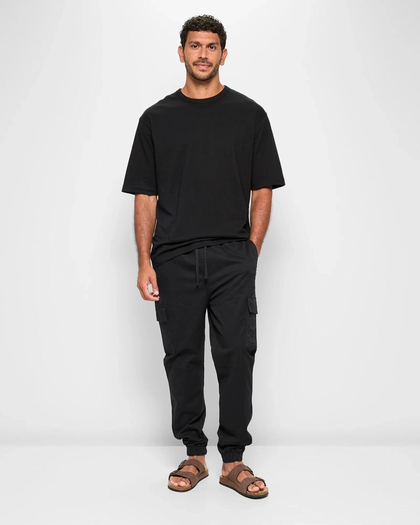 2 Target Man Australian Cotton Cargo Jogger Pants BLACK, 2 of 5