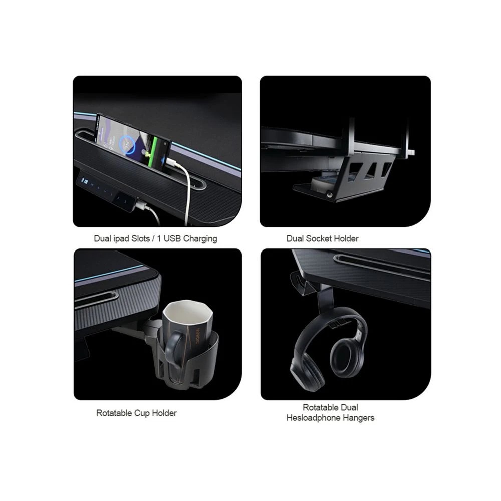 5 Eureka Wing-Shaped Sit Stand Desk Black Desks, Tables and Workstations, 5 of 10