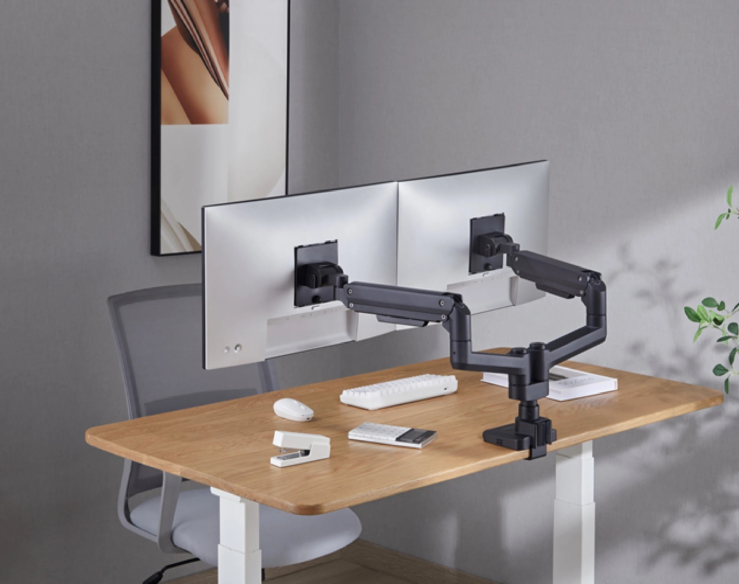 5 Brateck Fabulous Pole Mount Gas Spring Dual Monitor Arm 17-35" - Black, 5 of 5