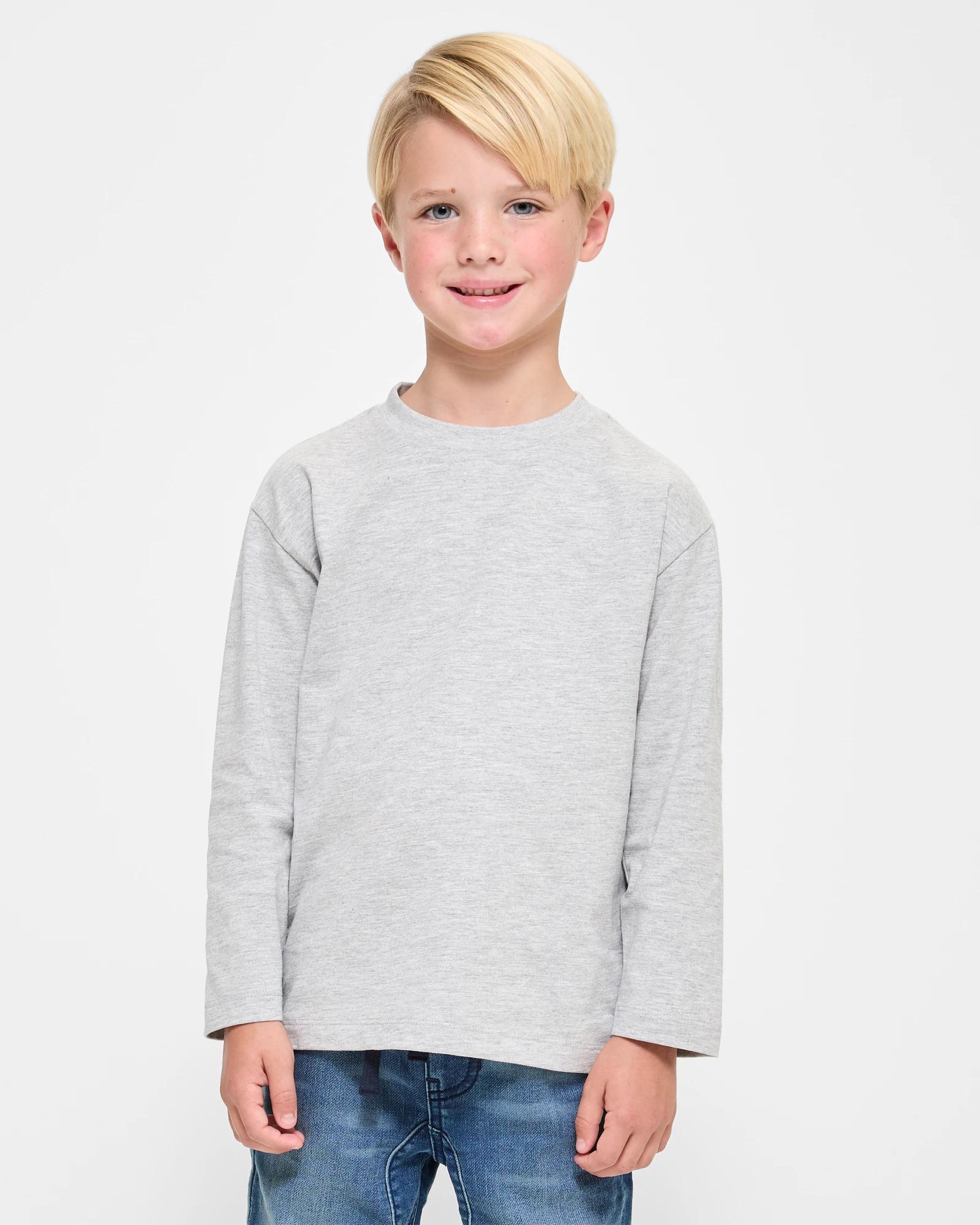 1 Target Australian Cotton Long Sleeve Heavyweight Top 2 Pack GREY MARLE, 1 of 5